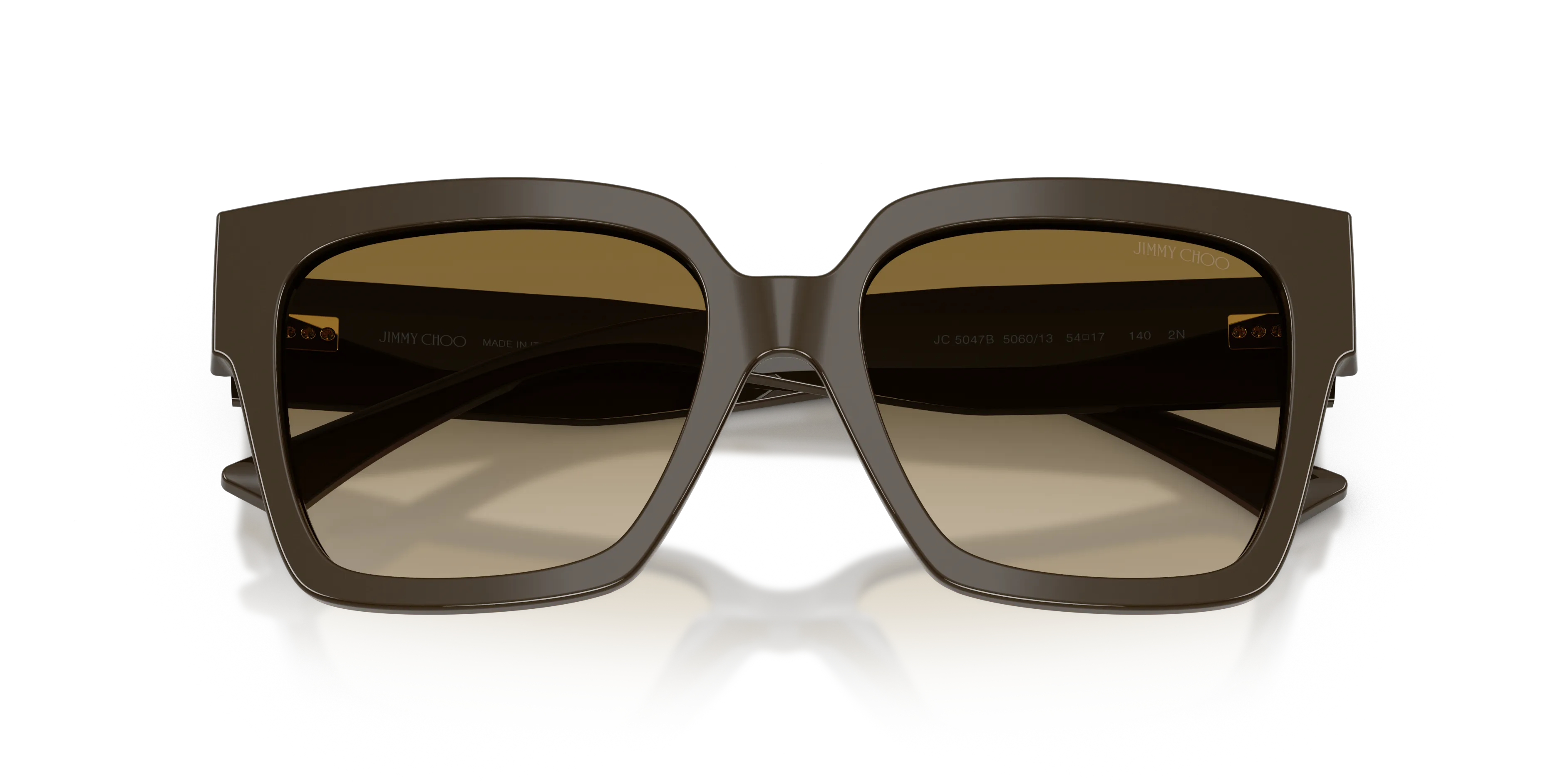 Jimmy Choo JC5047B 506013 Occhiali da sole Acetato Verde Marrone Squadrata Normale Sfumato - immagine 2