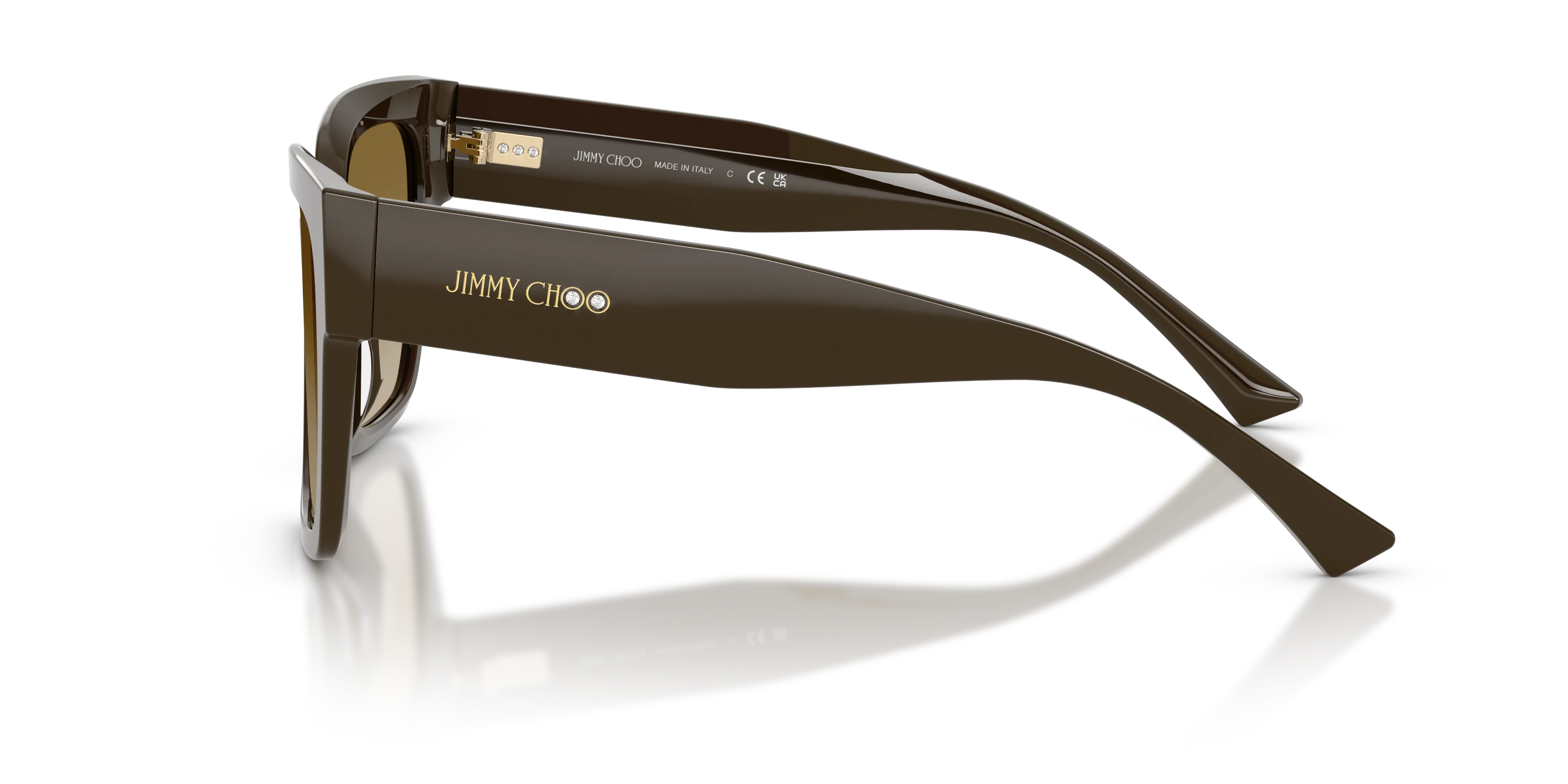 Jimmy Choo JC5047B 506013 Occhiali da sole Acetato Verde Marrone Squadrata Normale Sfumato - immagine 4