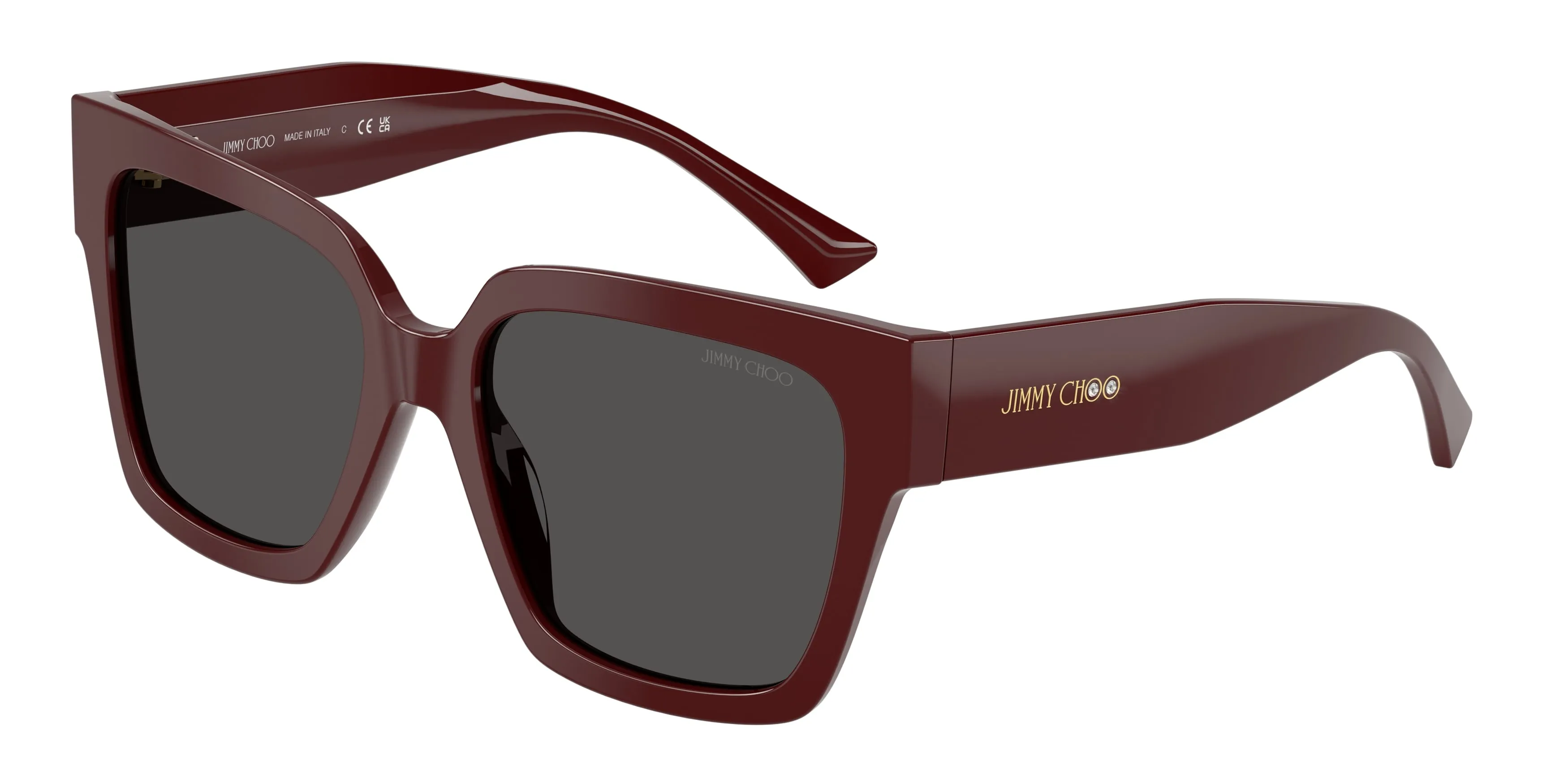 Jimmy Choo JC5047B 505787 Occhiali da sole Acetato Rosso Grigio Squadrata Normale - immagine 1