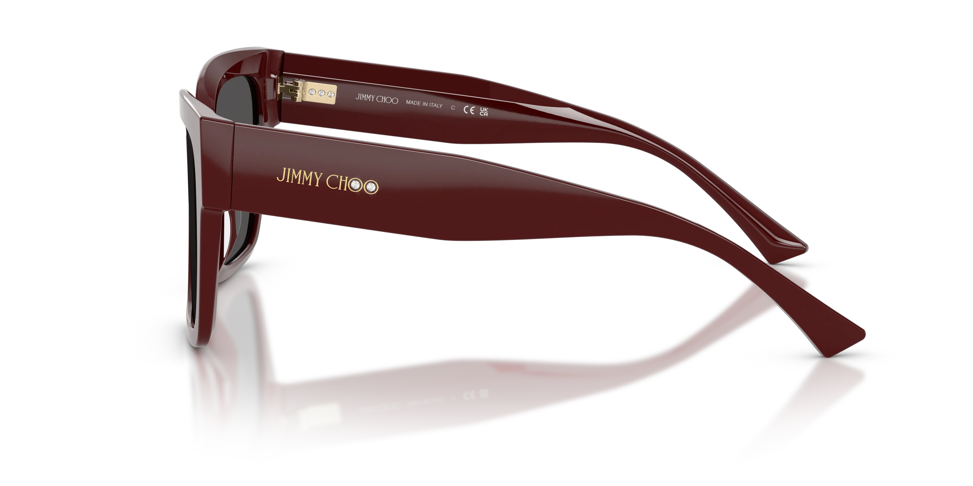 Jimmy Choo JC5047B 505787 Occhiali da sole Acetato Rosso Grigio Squadrata Normale - immagine 4