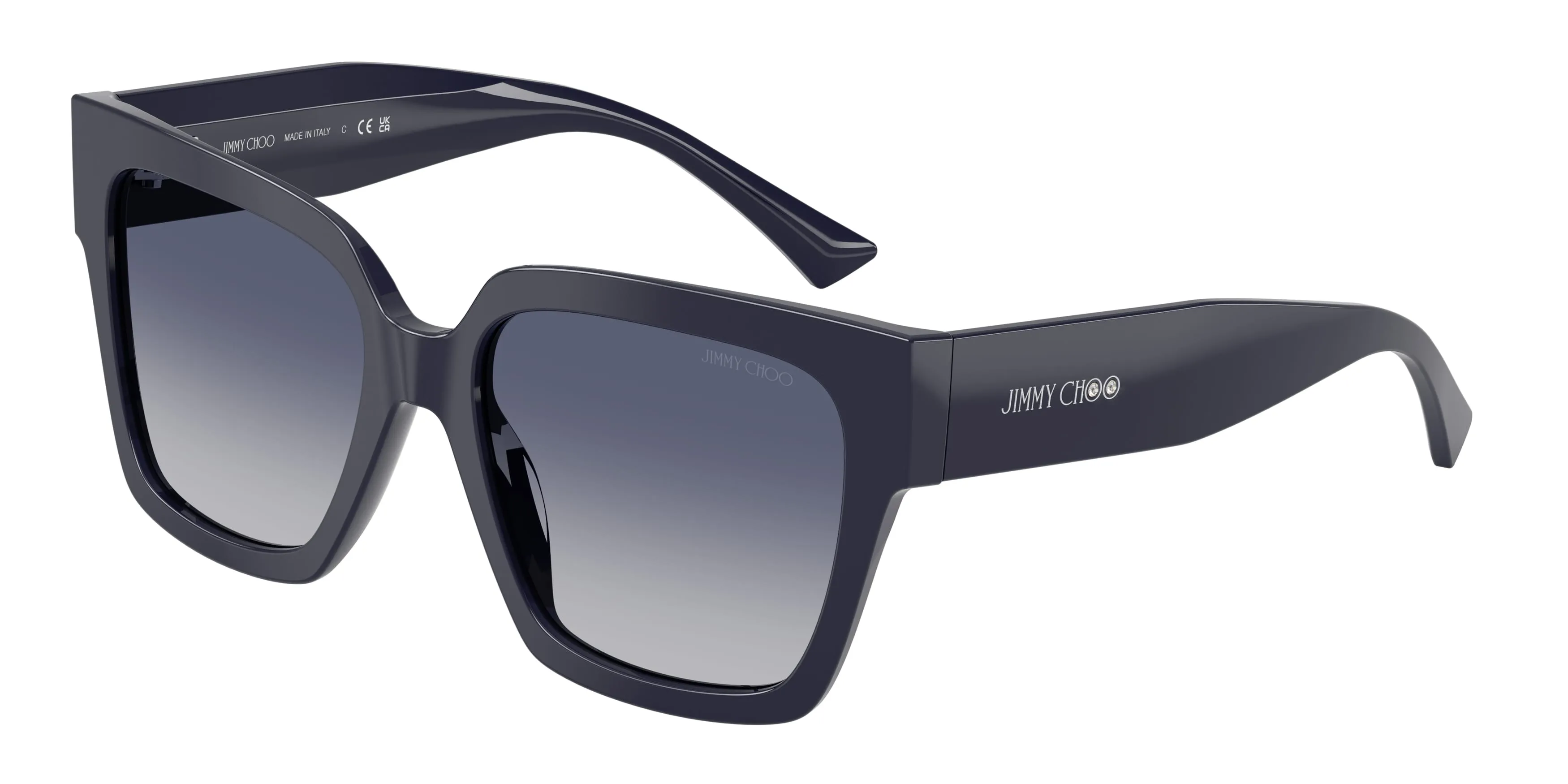 Jimmy Choo JC5047B 50164L Occhiali da sole Acetato Blu Grigio Squadrata Normale Sfumato - immagine 1