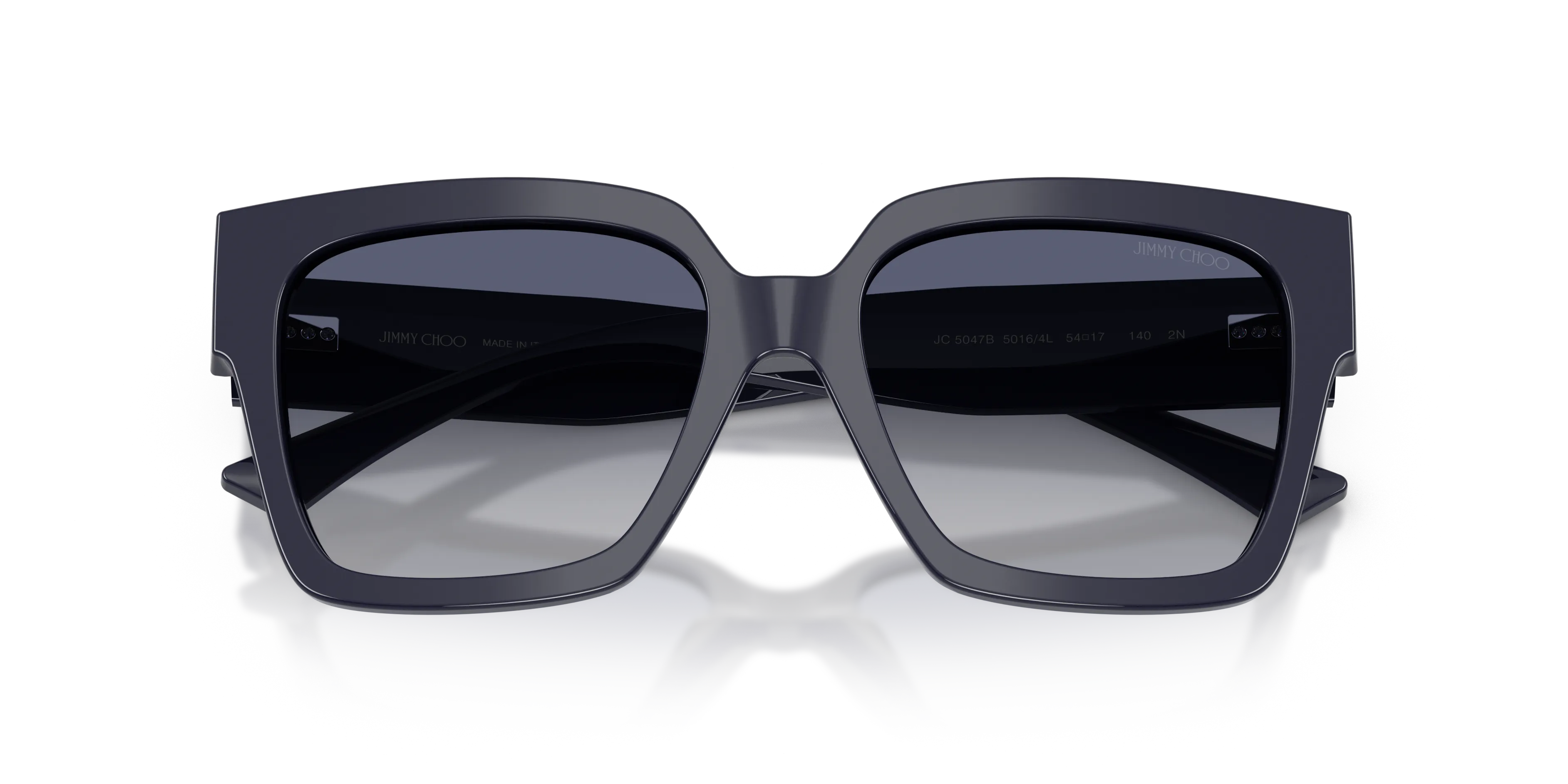 Jimmy Choo JC5047B 50164L Occhiali da sole Acetato Blu Grigio Squadrata Normale Sfumato - immagine 2