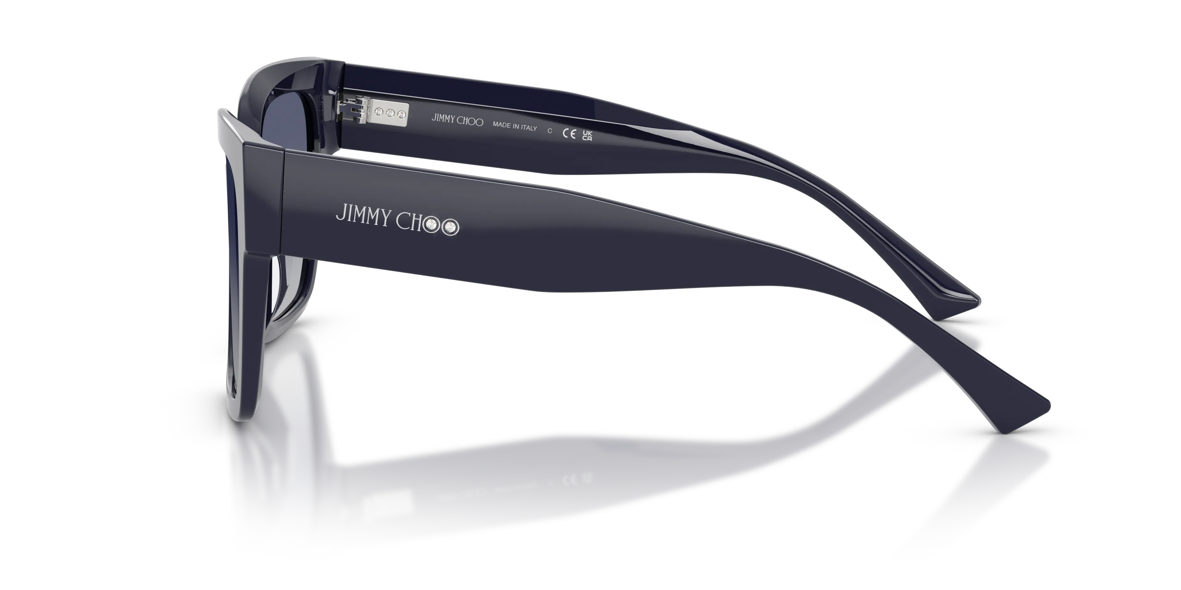 Jimmy Choo JC5047B 50164L Occhiali da sole Acetato Blu Grigio Squadrata Normale Sfumato - immagine 4
