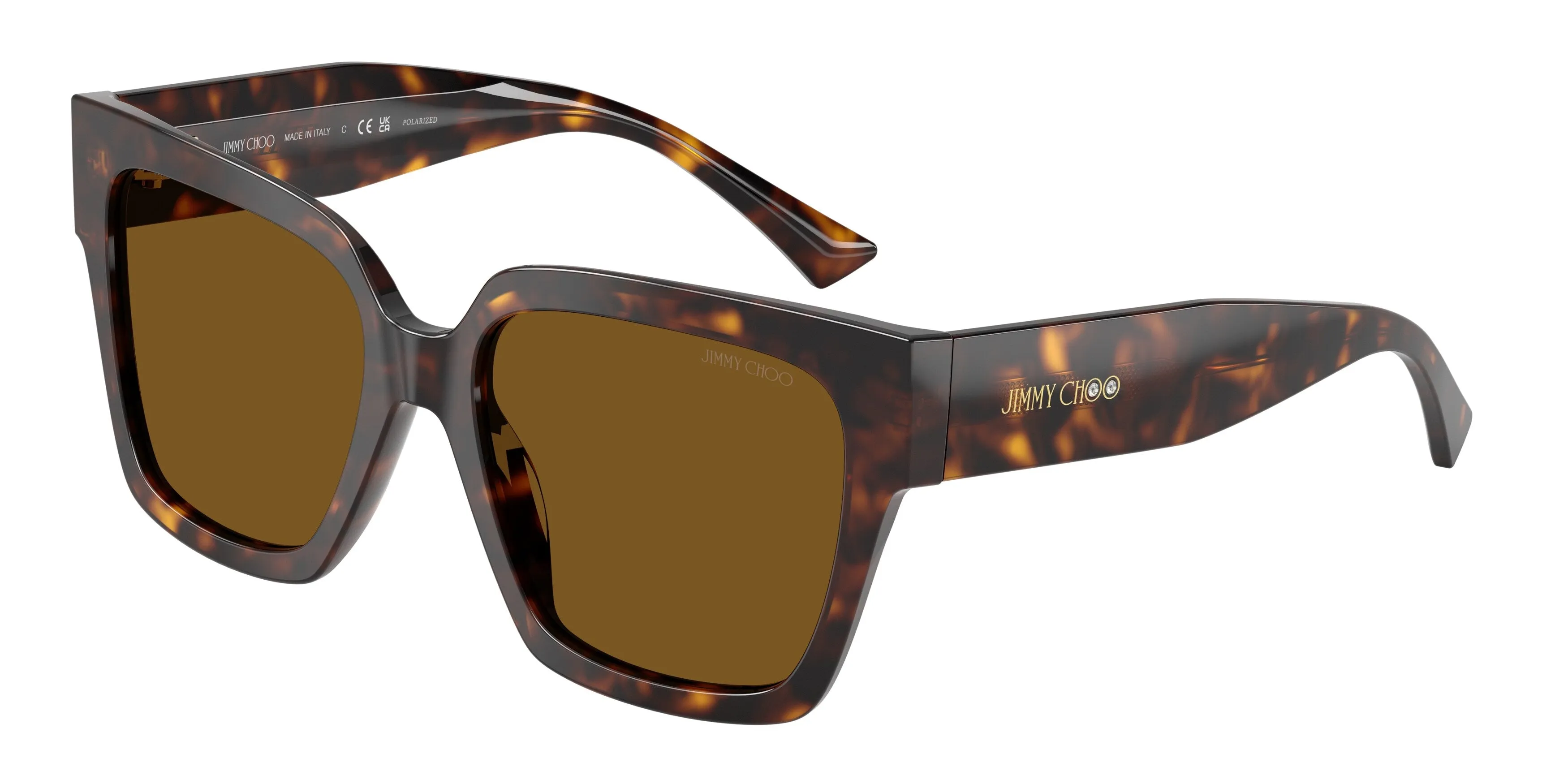 Jimmy Choo JC5047B 500283 Occhiali da sole Acetato Tartaruga Squadrata Polarizzata - immagine 1