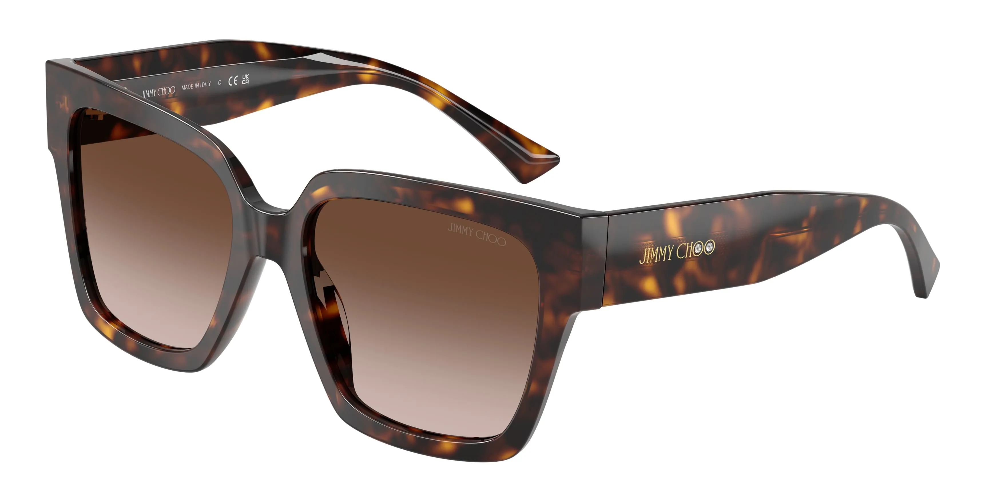 Jimmy Choo JC5047B 500213 Occhiali da sole Acetato Tartaruga Marrone Squadrata Normale Sfumato - immagine 1