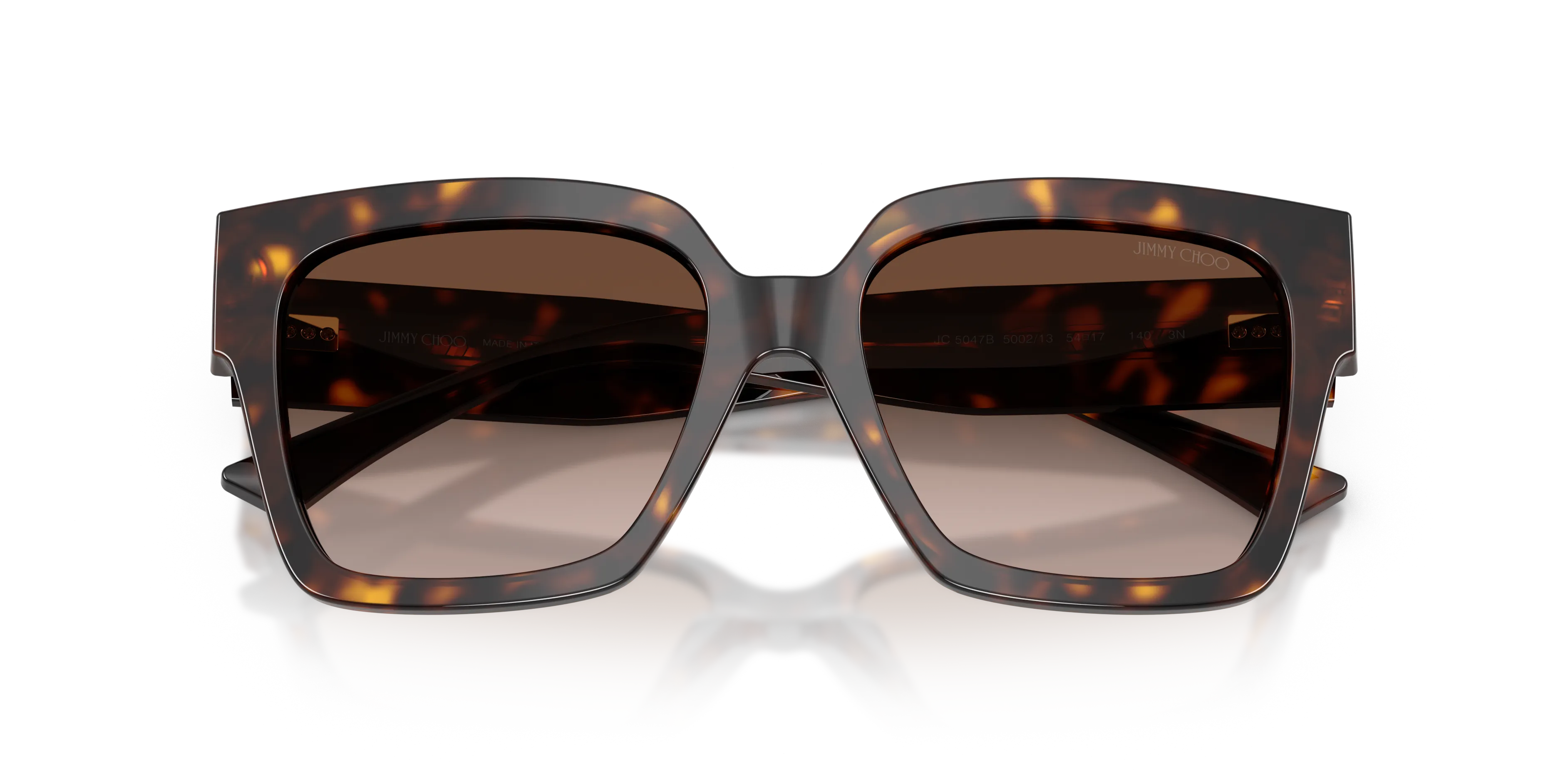 Jimmy Choo JC5047B 500213 Occhiali da sole Acetato Tartaruga Marrone Squadrata Normale Sfumato - immagine 2