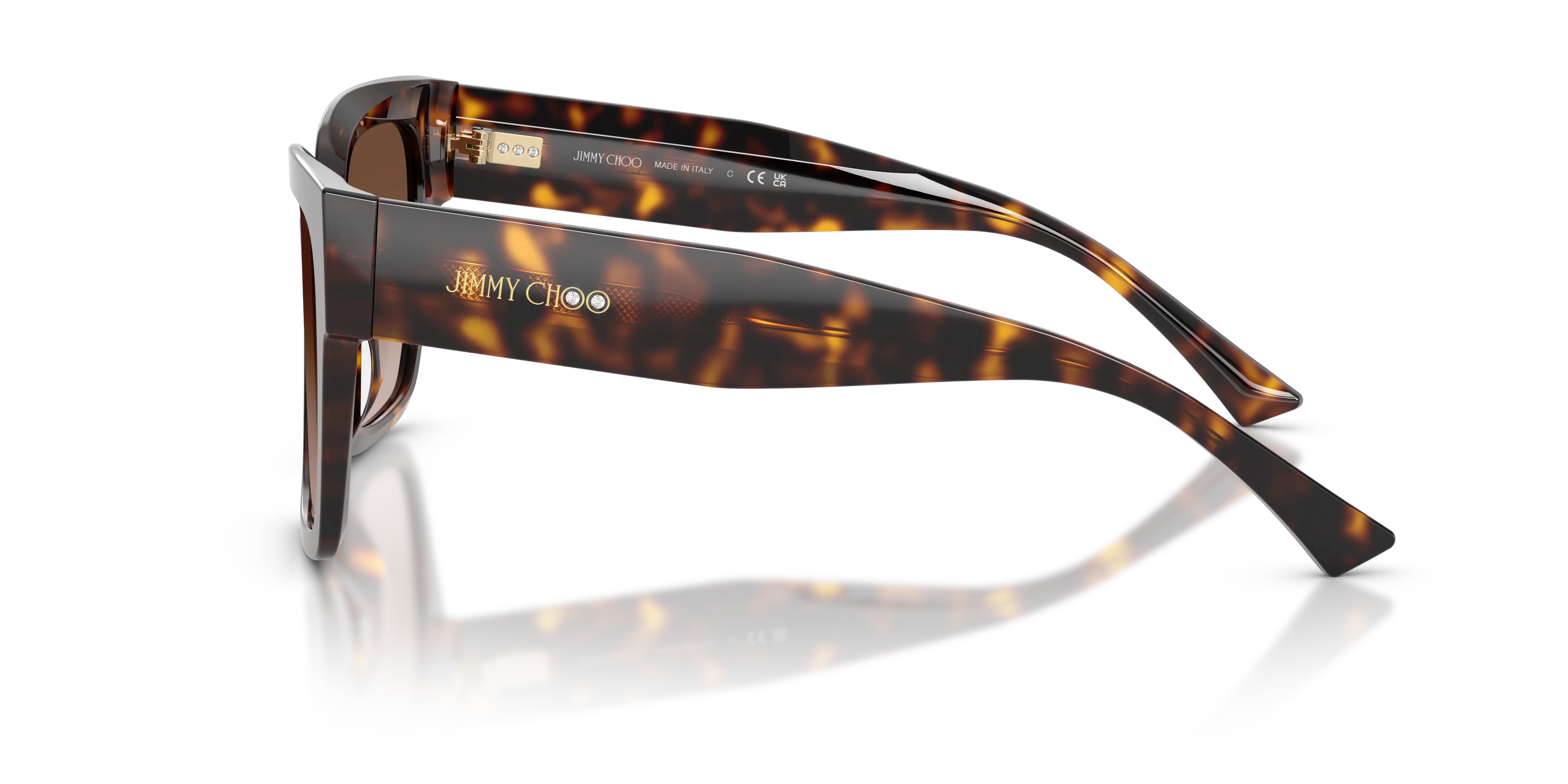 Jimmy Choo JC5047B 500213 Occhiali da sole Acetato Tartaruga Marrone Squadrata Normale Sfumato - immagine 4