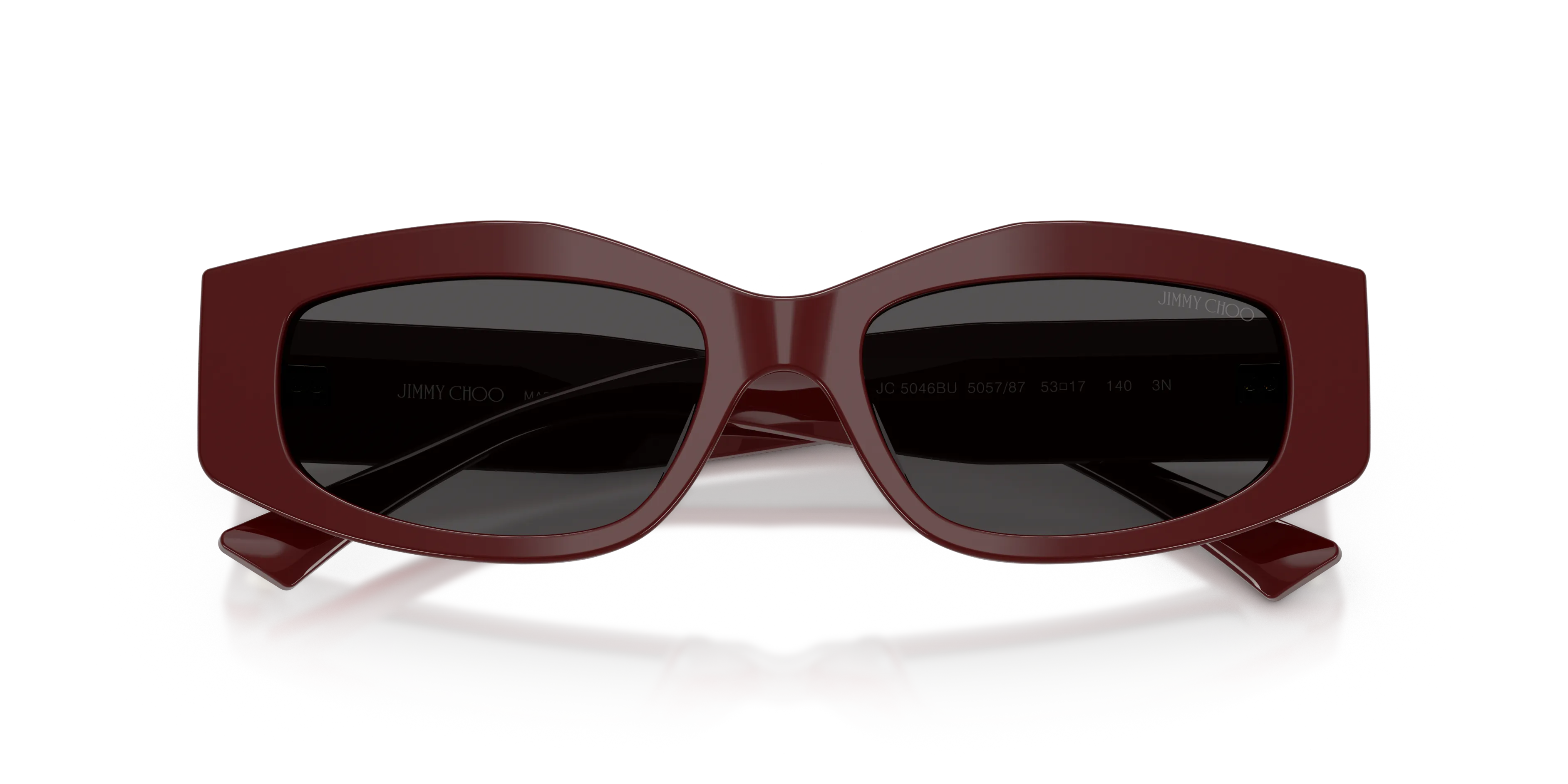 Jimmy Choo JC5046BU 505787 Occhiali da sole Acetato Rosso Grigio Geometrica Normale - immagine 2