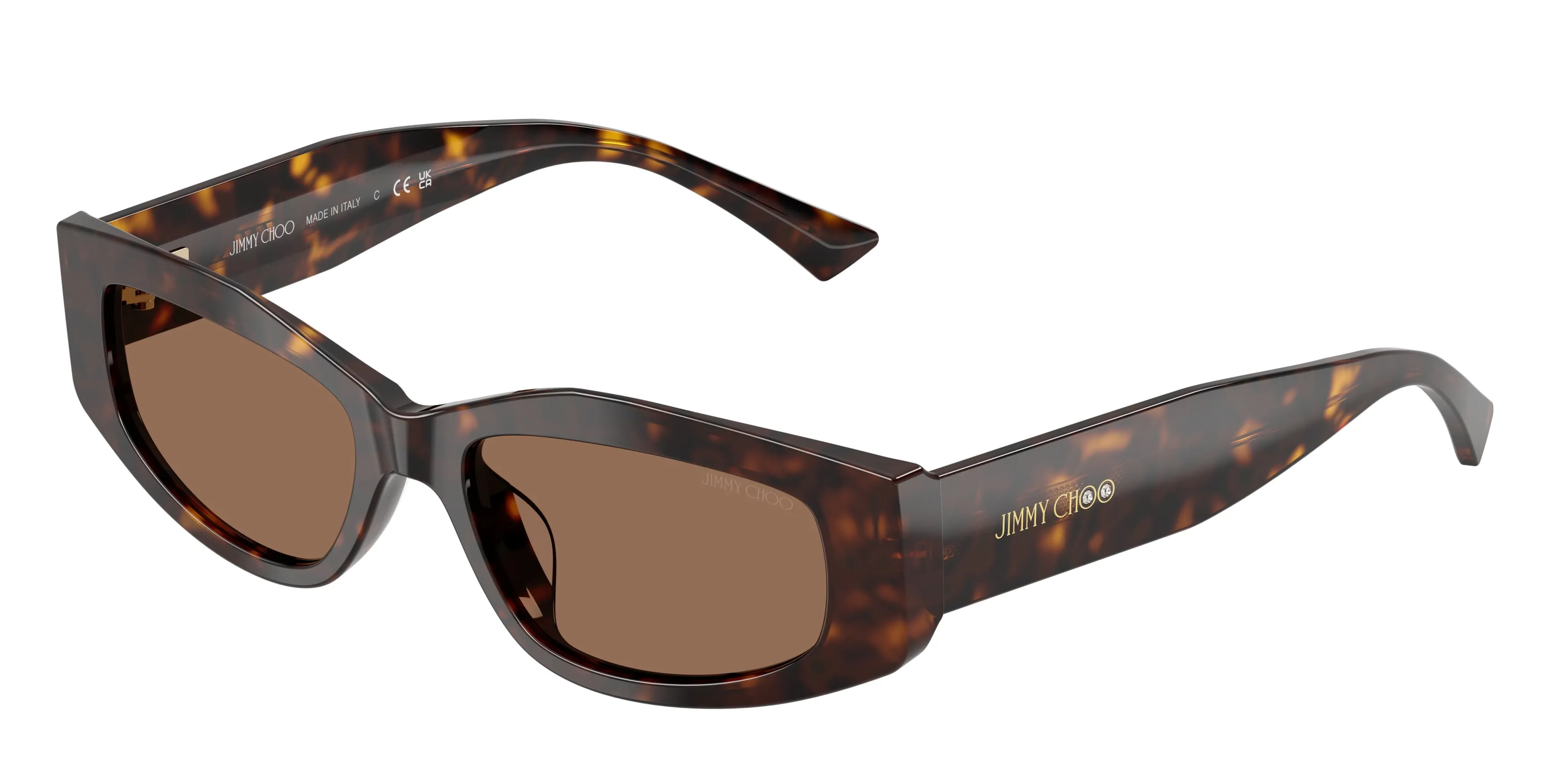 Jimmy Choo JC5046BU 500273 Occhiali da sole Acetato Tartaruga Marrone Geometrica Normale - immagine 1