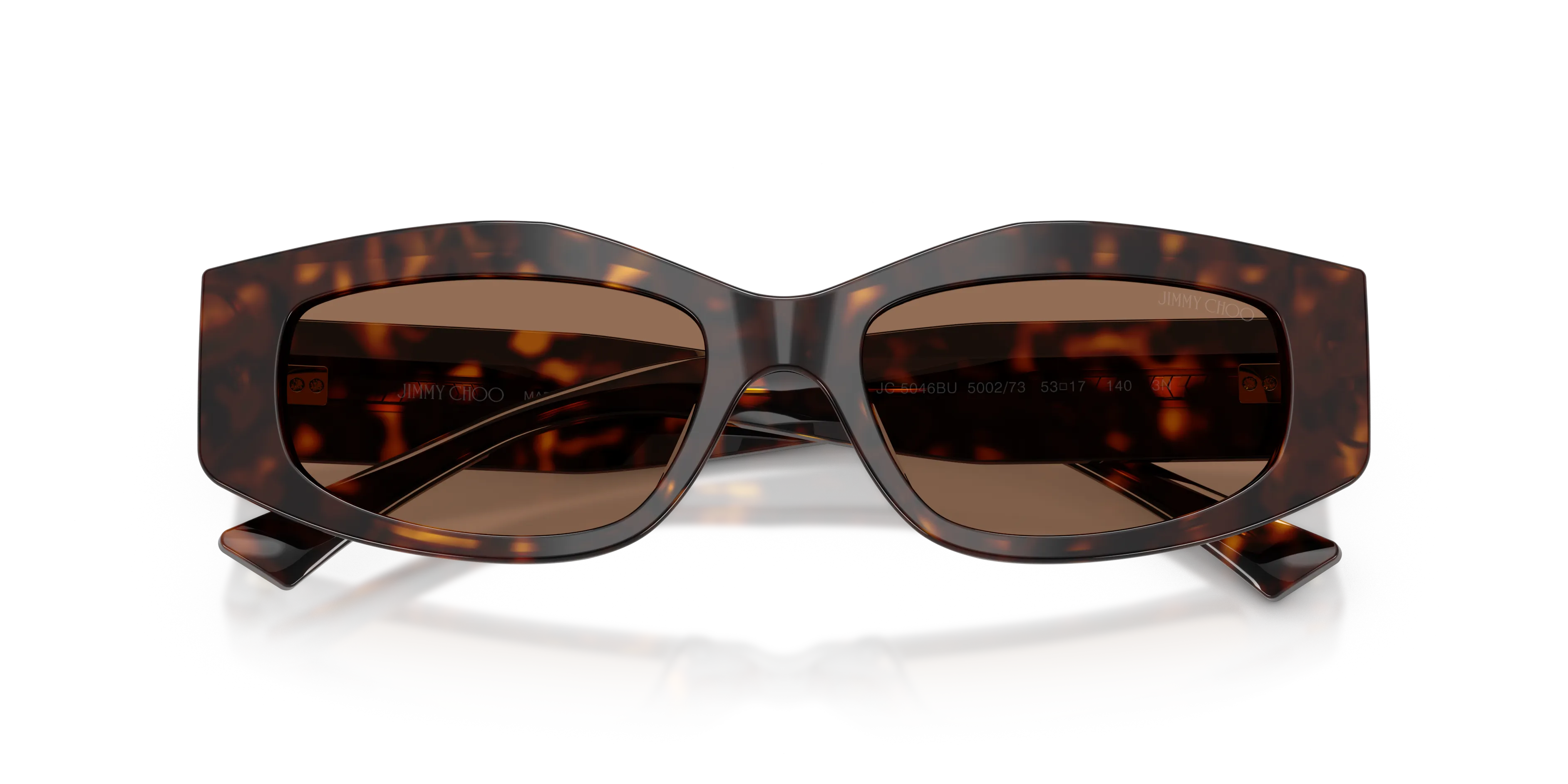 Jimmy Choo JC5046BU 500273 Occhiali da sole Acetato Tartaruga Marrone Geometrica Normale - immagine 2