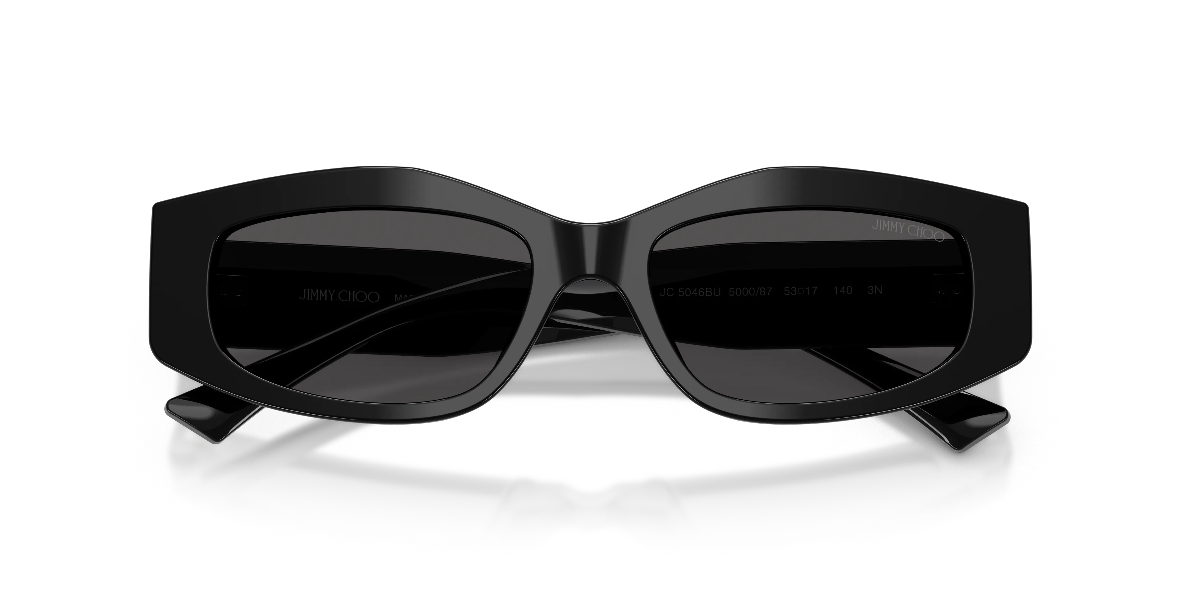 Jimmy Choo JC5046BU 500087 Occhiali da sole Acetato Nero Grigio Geometrica Normale - immagine 2