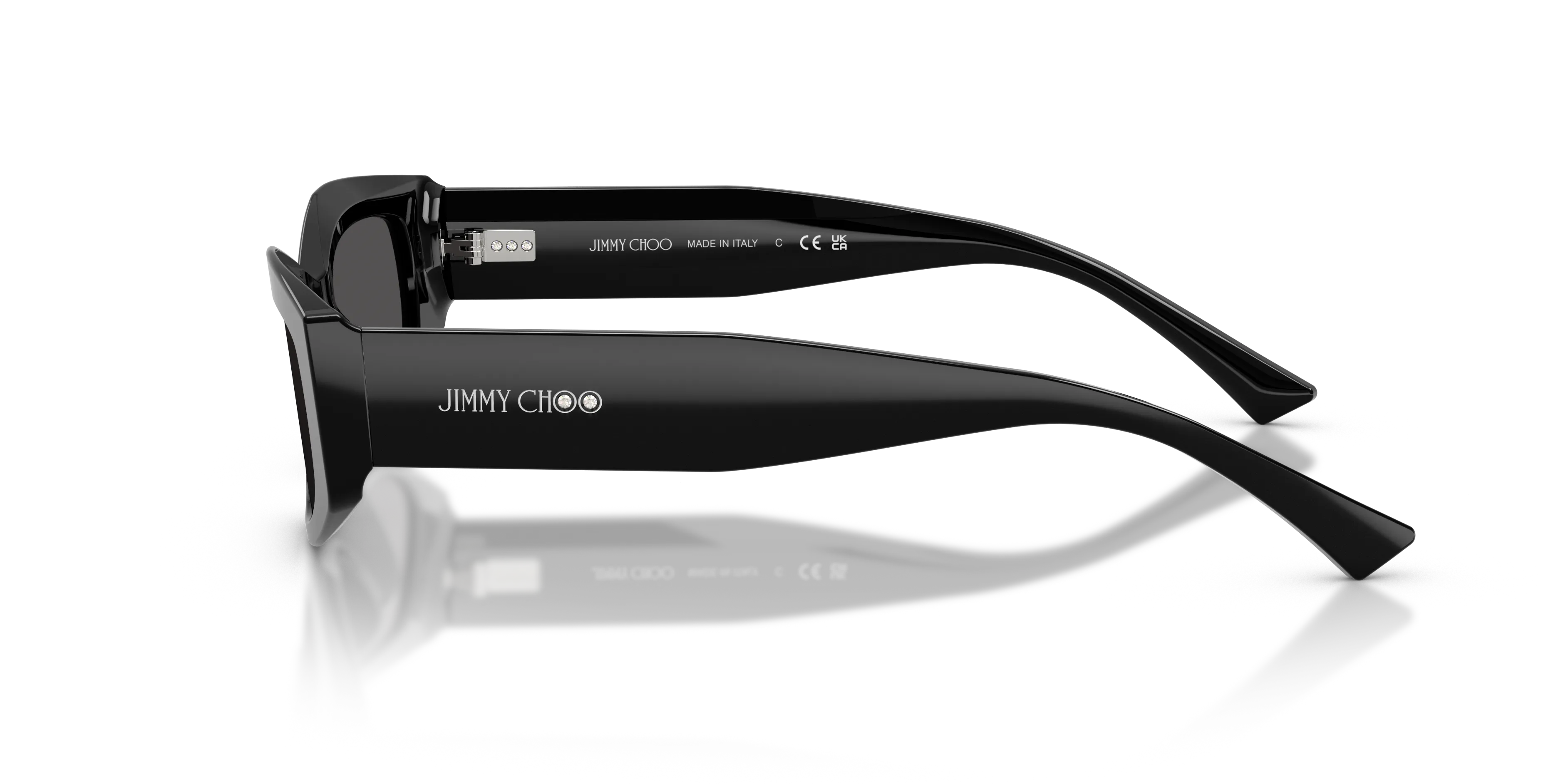 Jimmy Choo JC5046BU 500087 Occhiali da sole Acetato Nero Grigio Geometrica Normale - immagine 4