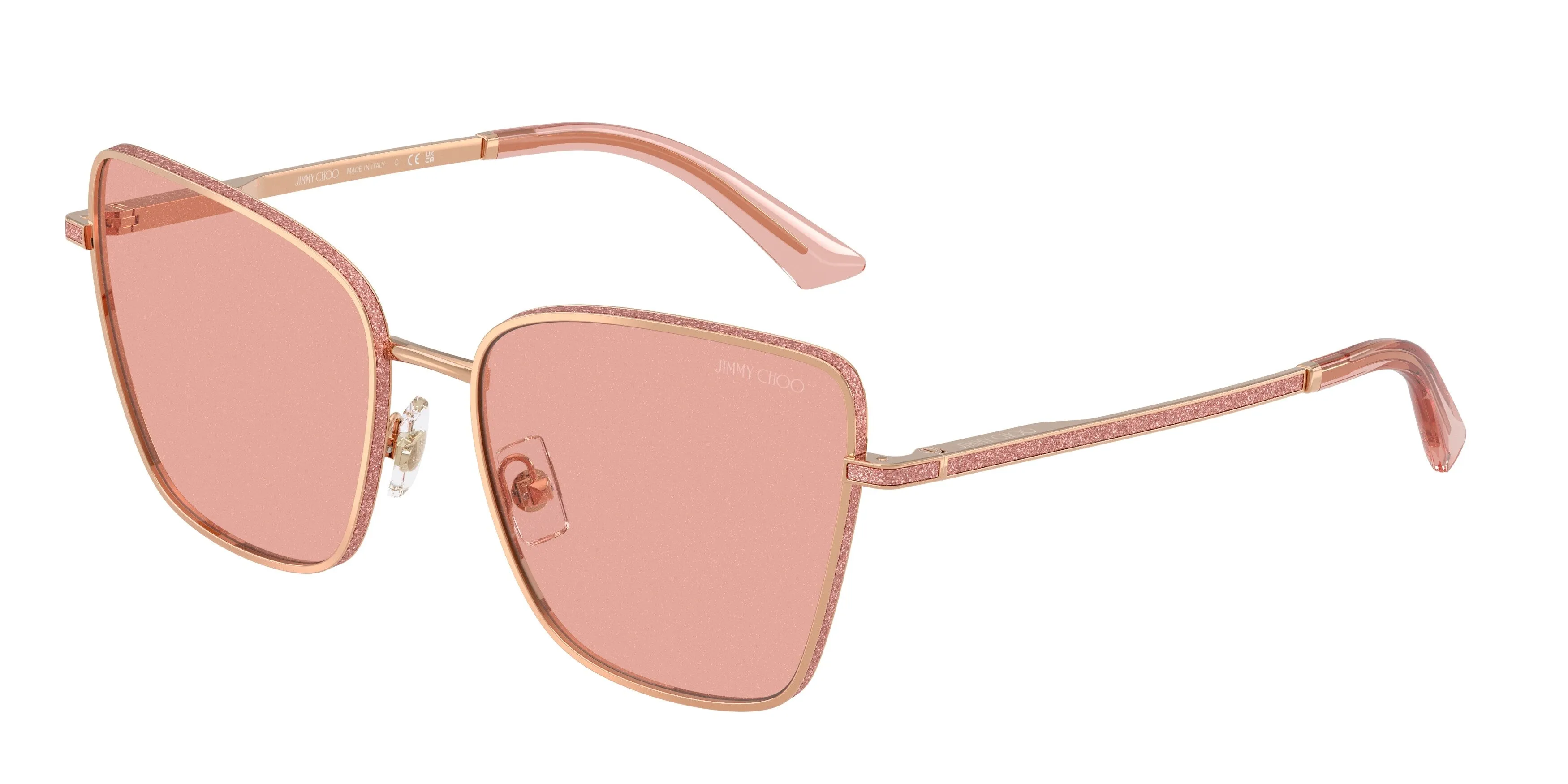 Jimmy Choo JC4023J 30087R Occhiali da sole Metallo Oro Rosa Squadrata Normale - immagine 1