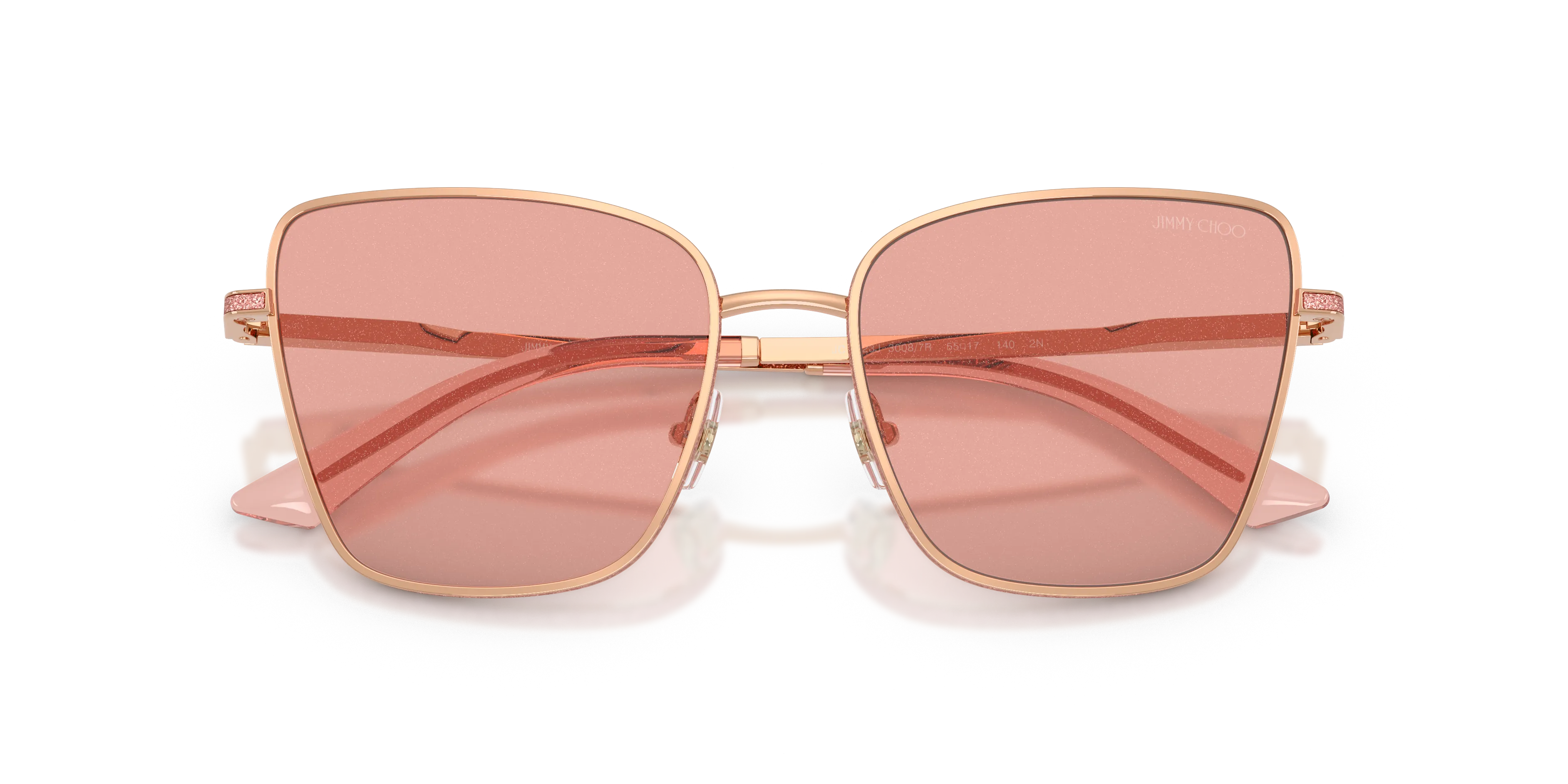 Jimmy Choo JC4023J 30087R Occhiali da sole Metallo Oro Rosa Squadrata Normale - immagine 2