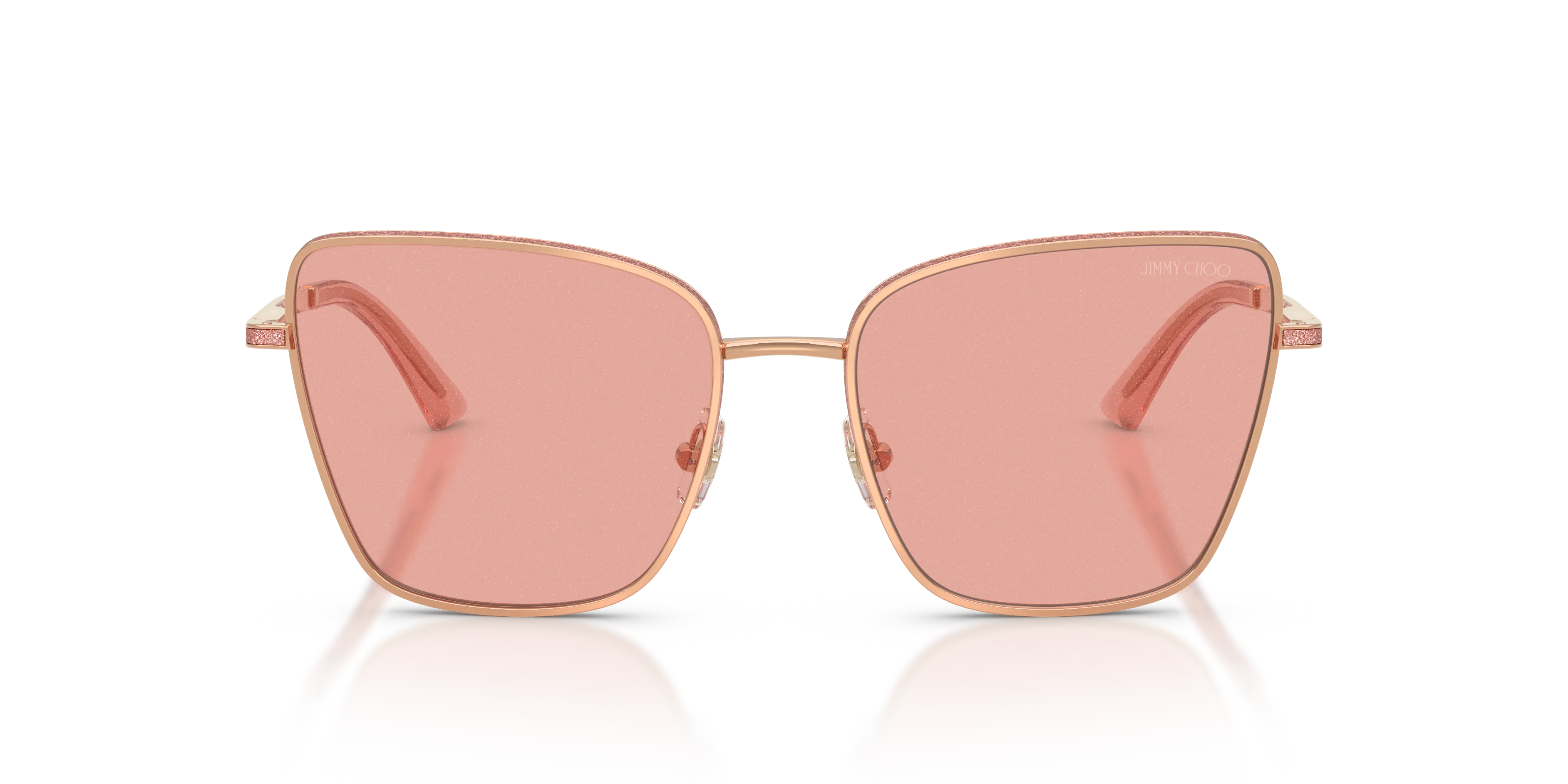 Jimmy Choo JC4023J 30087R Occhiali da sole Metallo Oro Rosa Squadrata Normale - immagine 3