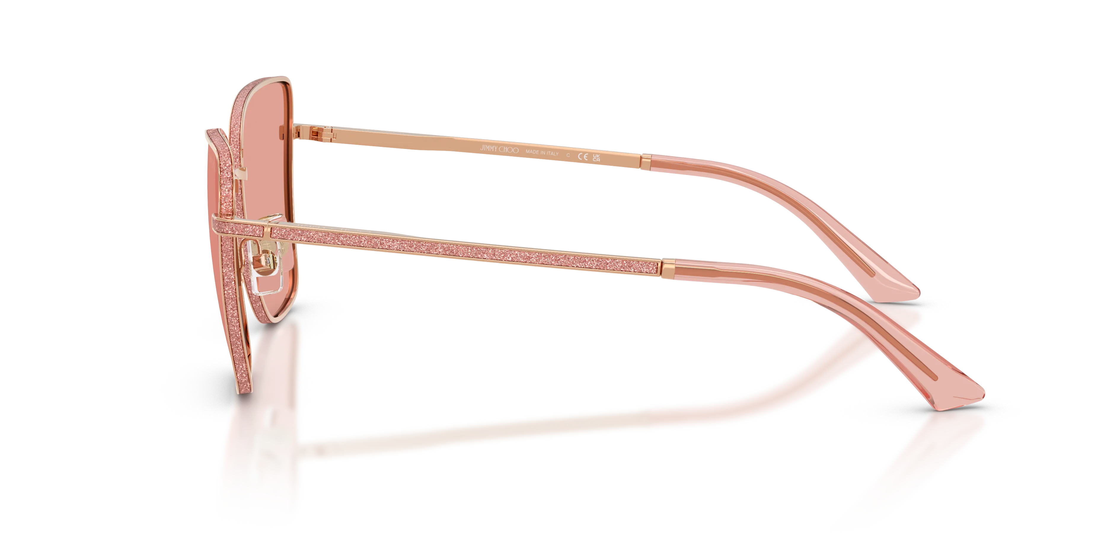 Jimmy Choo JC4023J 30087R Occhiali da sole Metallo Oro Rosa Squadrata Normale - immagine 4