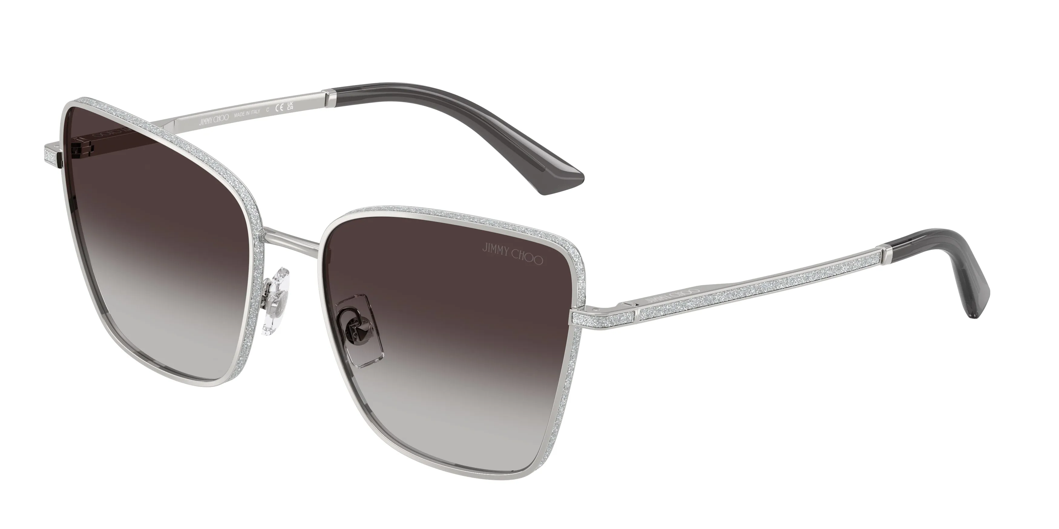 Jimmy Choo JC4023J 30028G Occhiali da sole Metallo Argento Squadrata Normale Sfumato - immagine 1