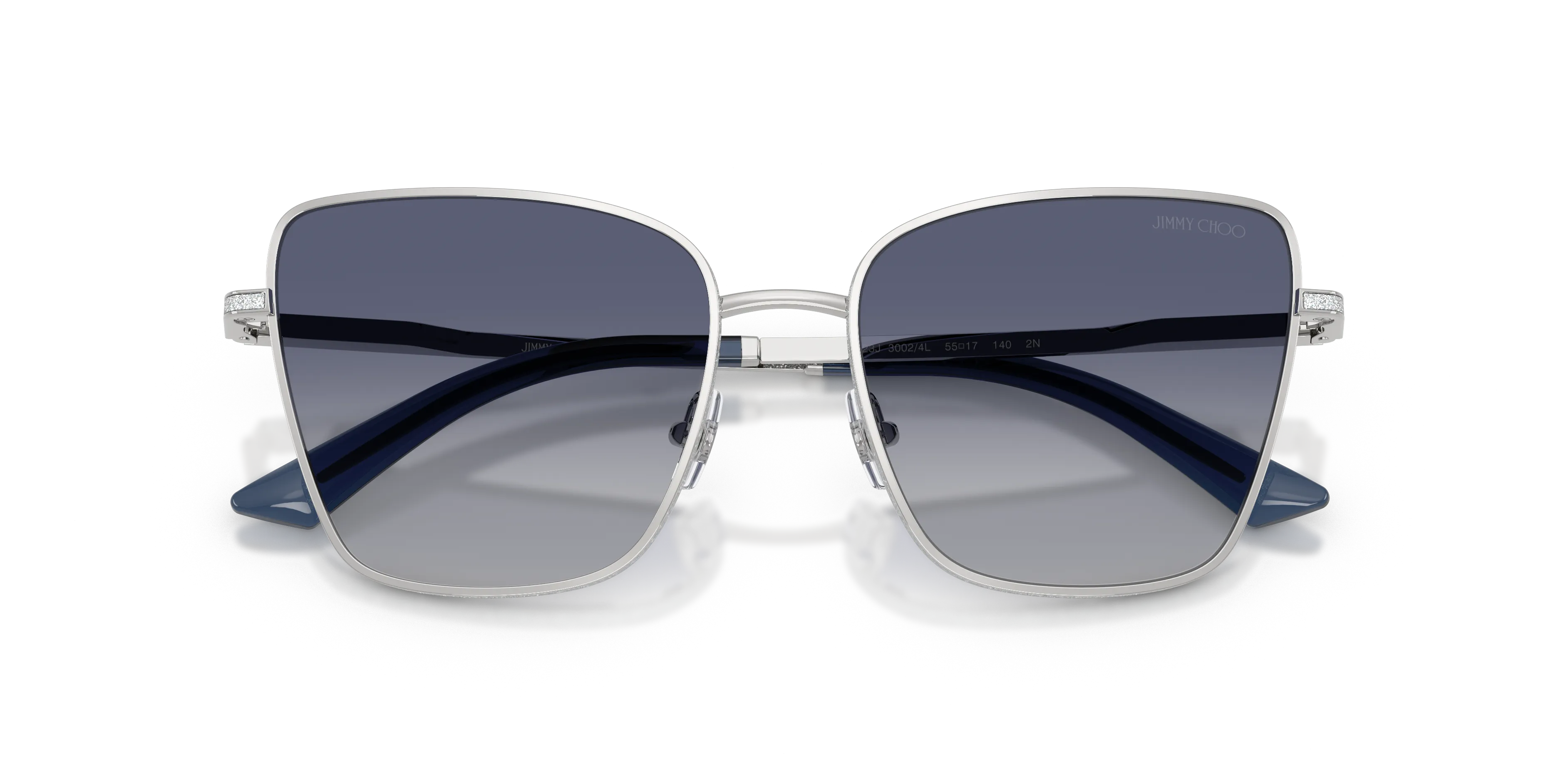 Jimmy Choo JC4023J 30024L Occhiali da sole Metallo Argento Blu Squadrata Normale Sfumato - immagine 2