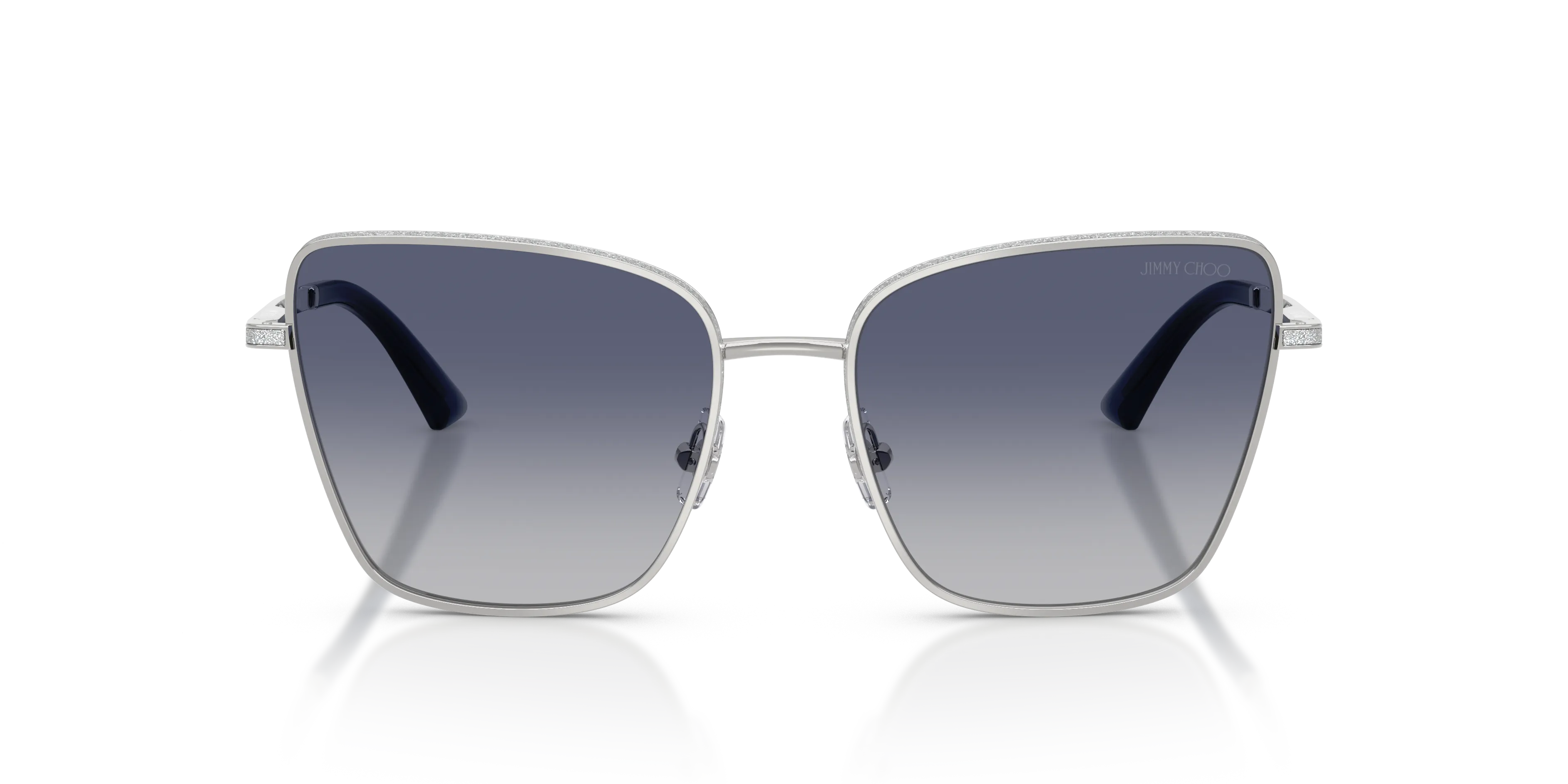 Jimmy Choo JC4023J 30024L Occhiali da sole Metallo Argento Blu Squadrata Normale Sfumato - immagine 3