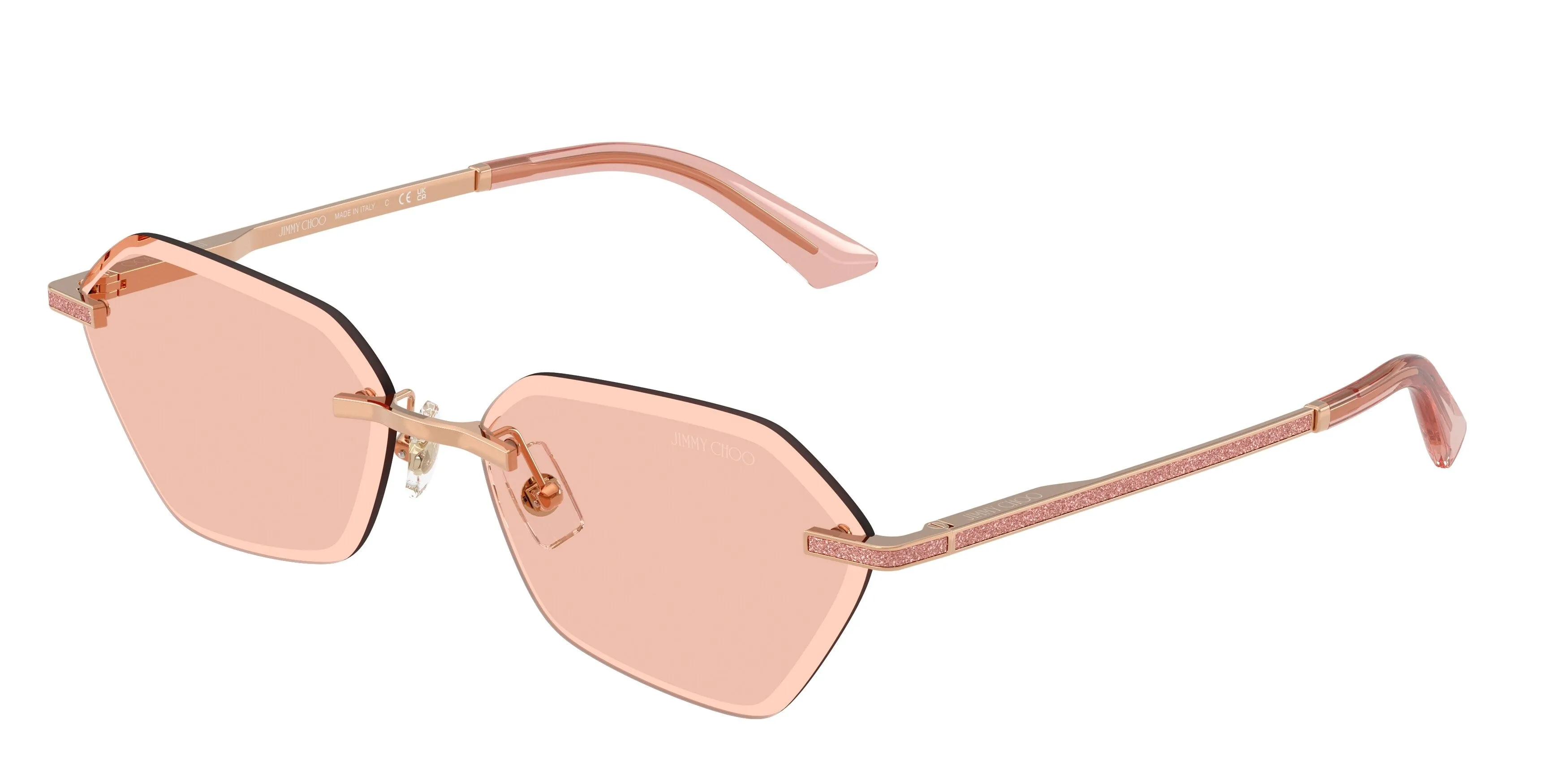 Jimmy Choo JC4022J 300884 Occhiali da sole Metallo Oro Rosa Geometrica Normale - immagine 1