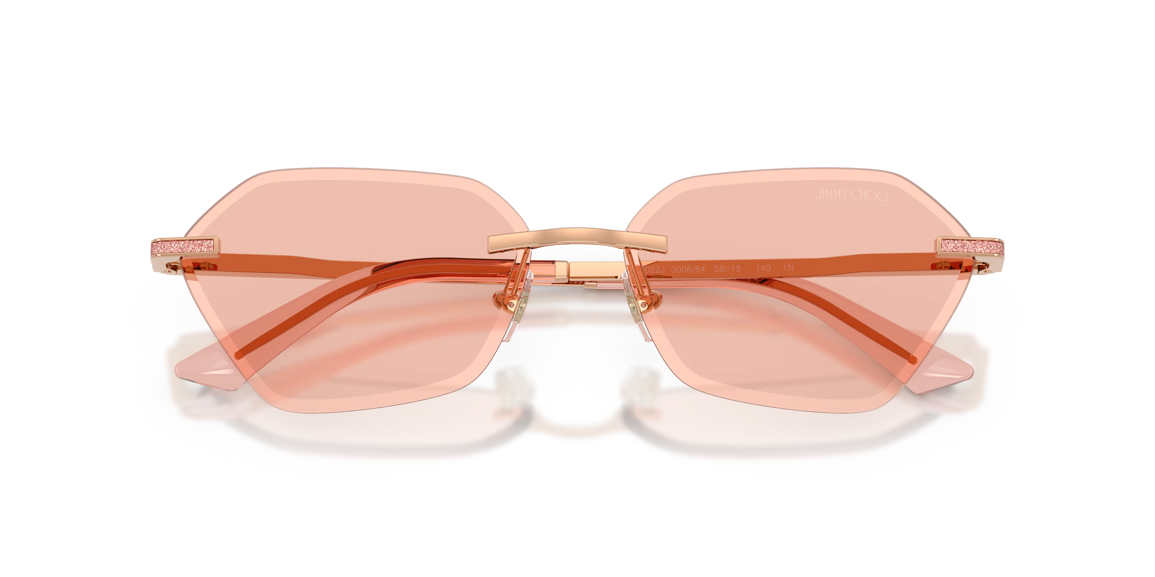 Jimmy Choo JC4022J 300884 Occhiali da sole Metallo Oro Rosa Geometrica Normale - immagine 2