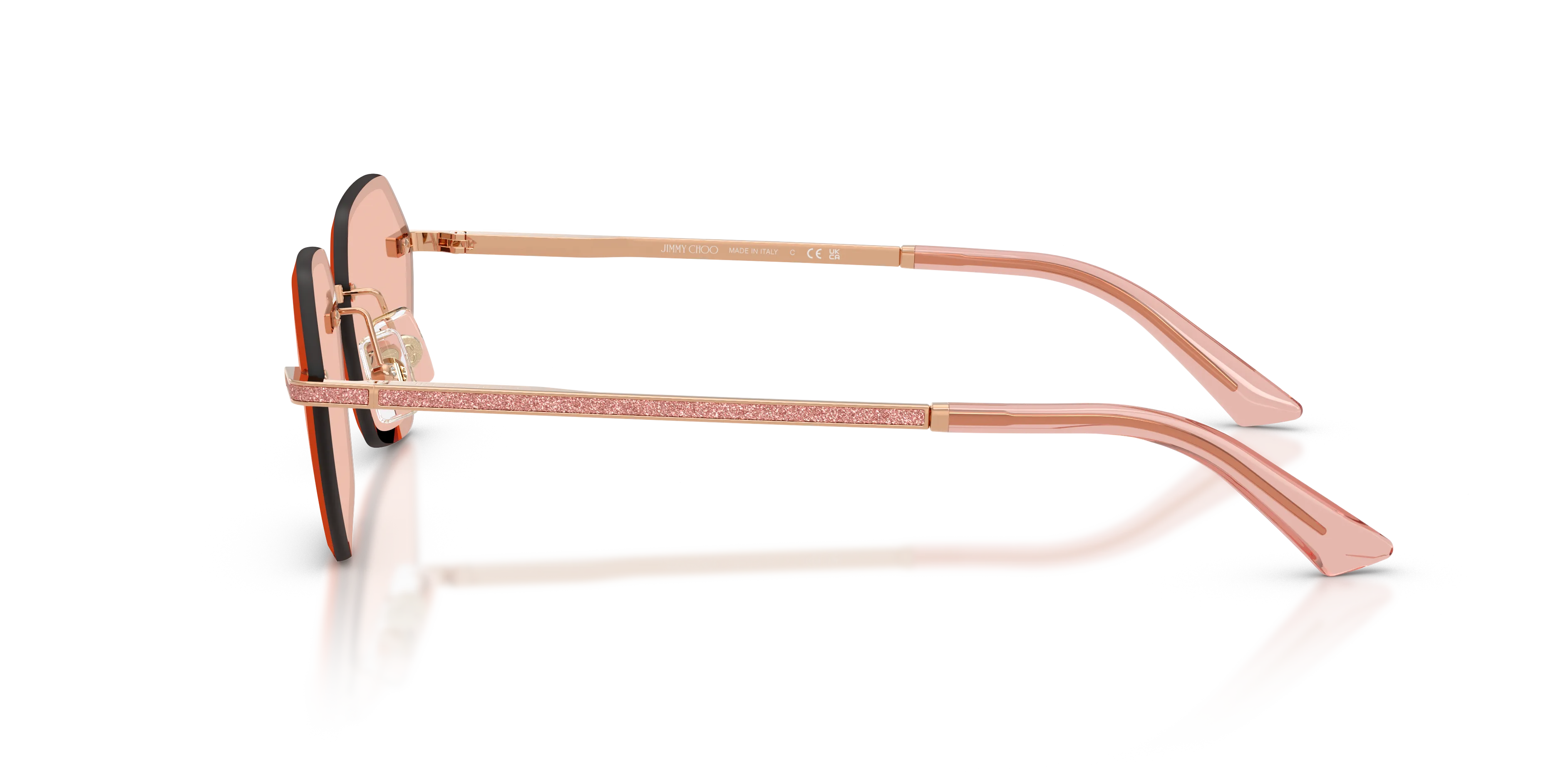 Jimmy Choo JC4022J 300884 Occhiali da sole Metallo Oro Rosa Geometrica Normale - immagine 4