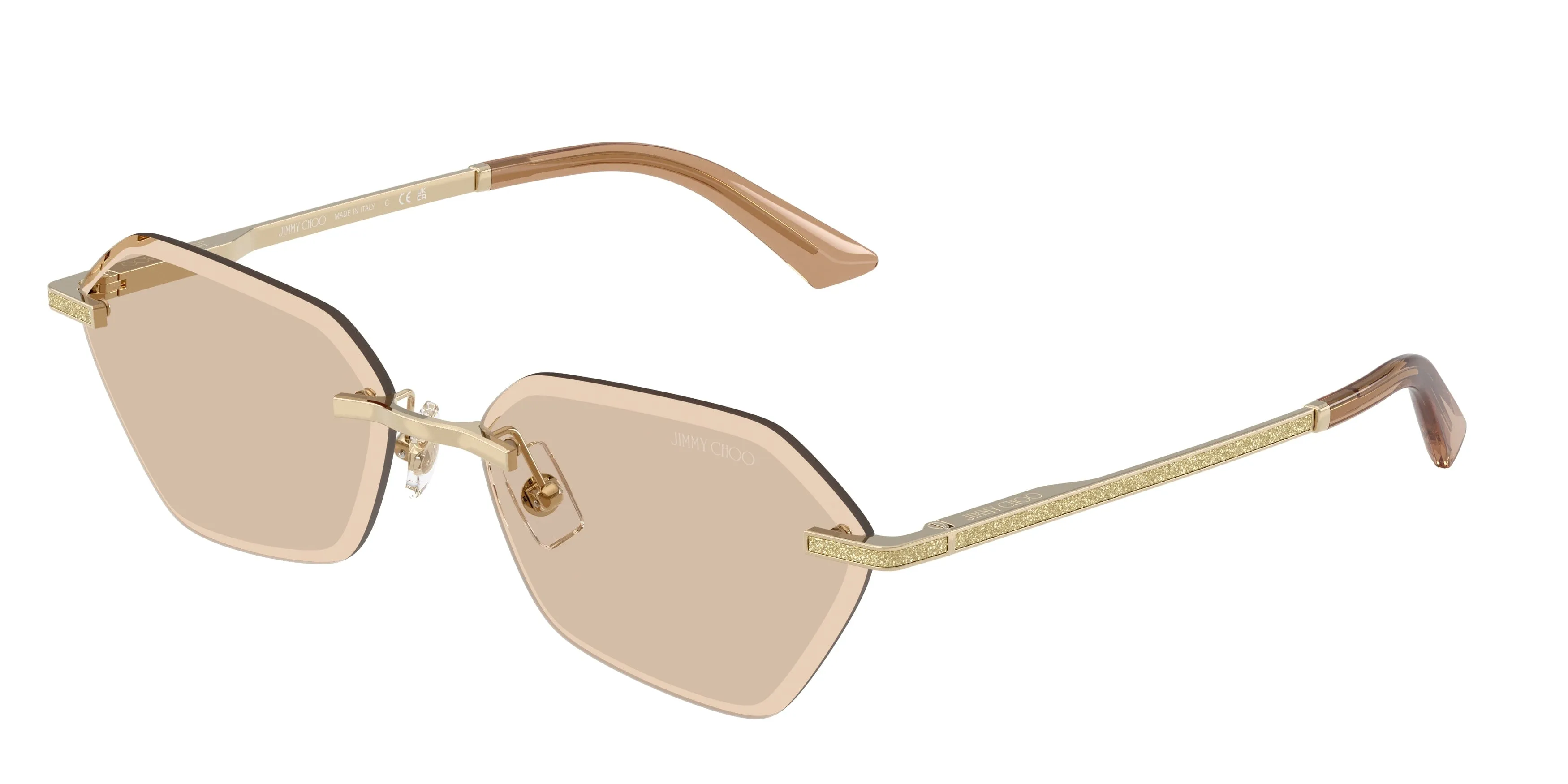 Jimmy Choo JC4022J 300693 Occhiali da sole Metallo Oro Marrone Geometrica Normale - immagine 1