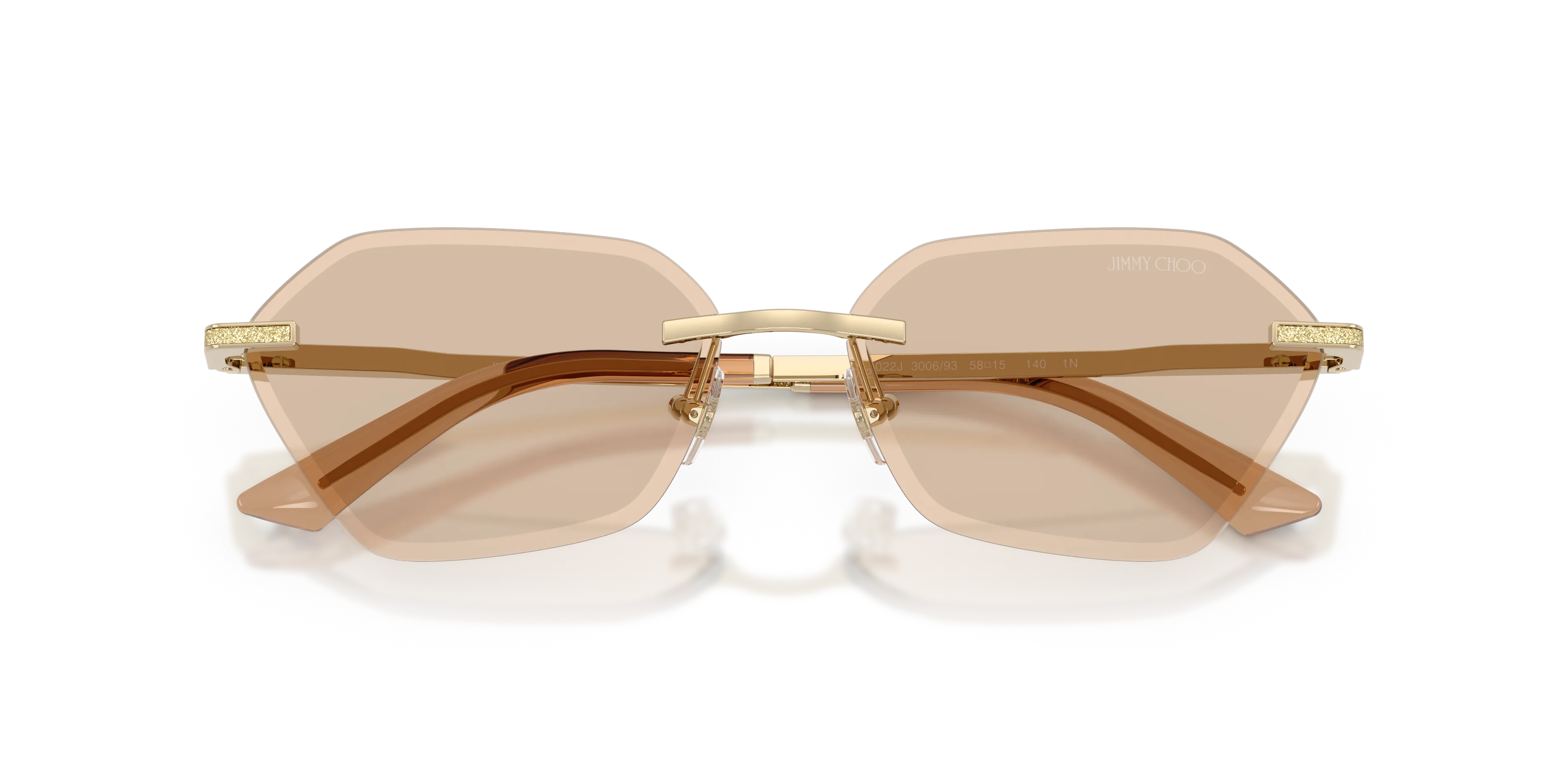 Jimmy Choo JC4022J 300693 Occhiali da sole Metallo Oro Marrone Geometrica Normale - immagine 2