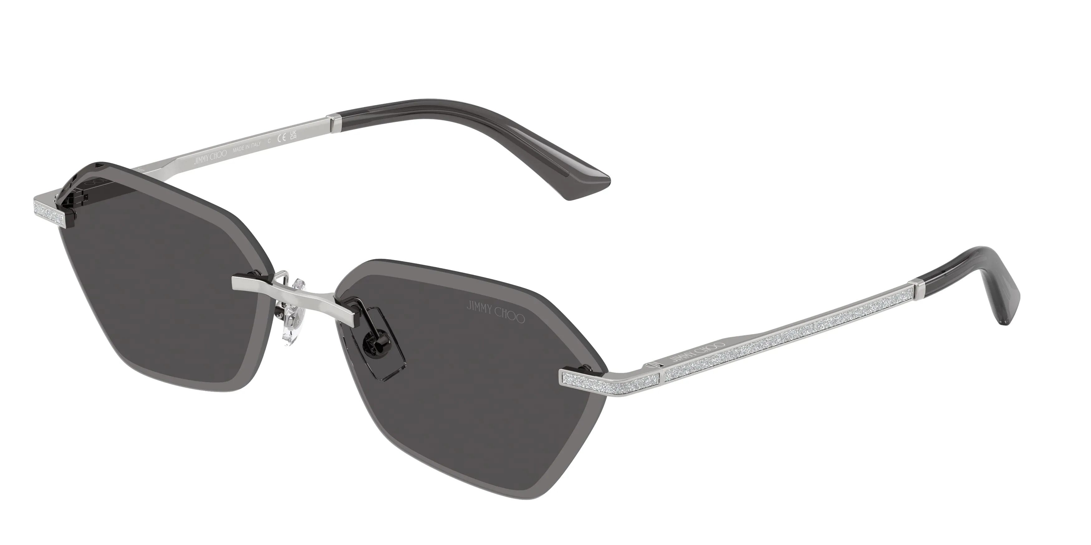 Jimmy Choo JC4022J 300287 Occhiali da sole Metallo Argento Grigio Geometrica Normale - immagine 1