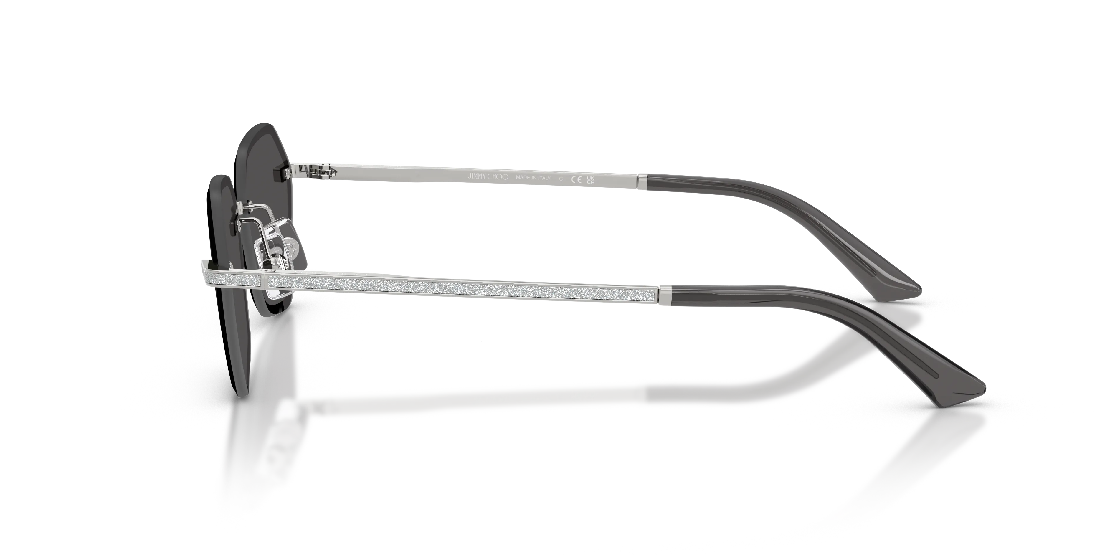 Jimmy Choo JC4022J 300287 Occhiali da sole Metallo Argento Grigio Geometrica Normale - immagine 4