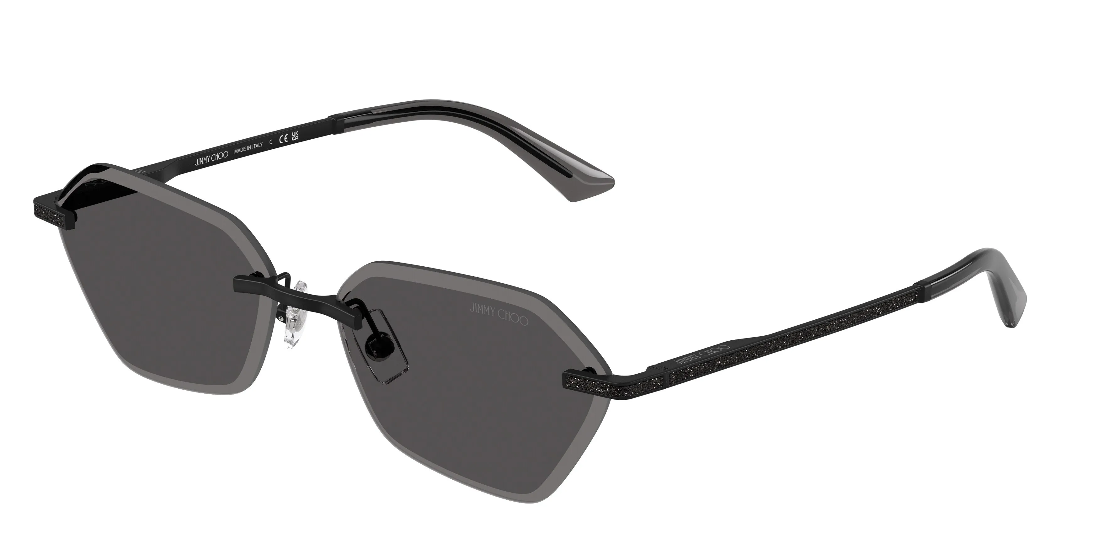 Jimmy Choo JC4022J 300187 Occhiali da sole Metallo Nero Grigio Geometrica Normale - immagine 1
