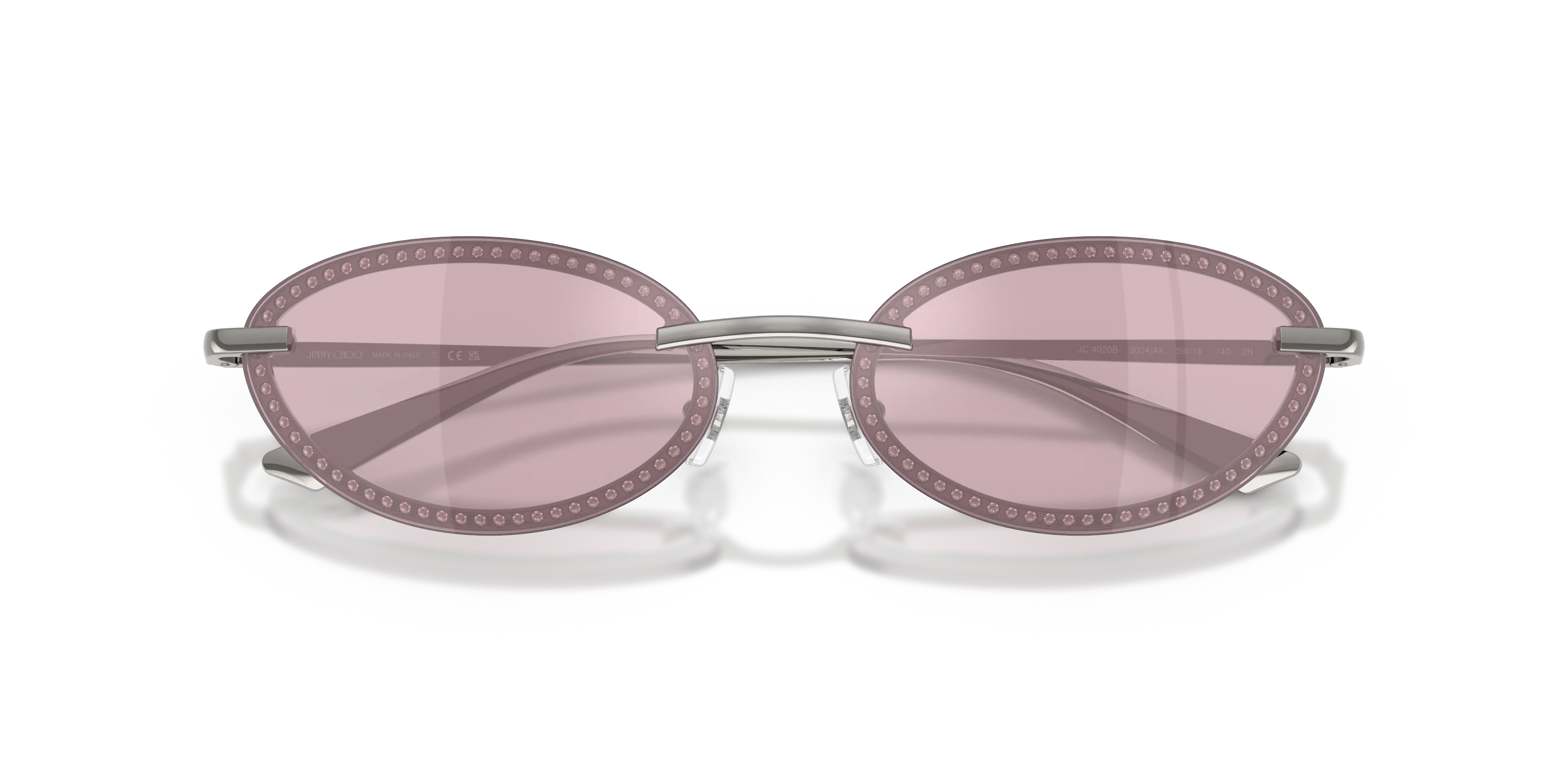 Jimmy Choo JC4020B 3004AK Occhiali da sole Metallo Grigio Viola Rotonda Normale - immagine 2