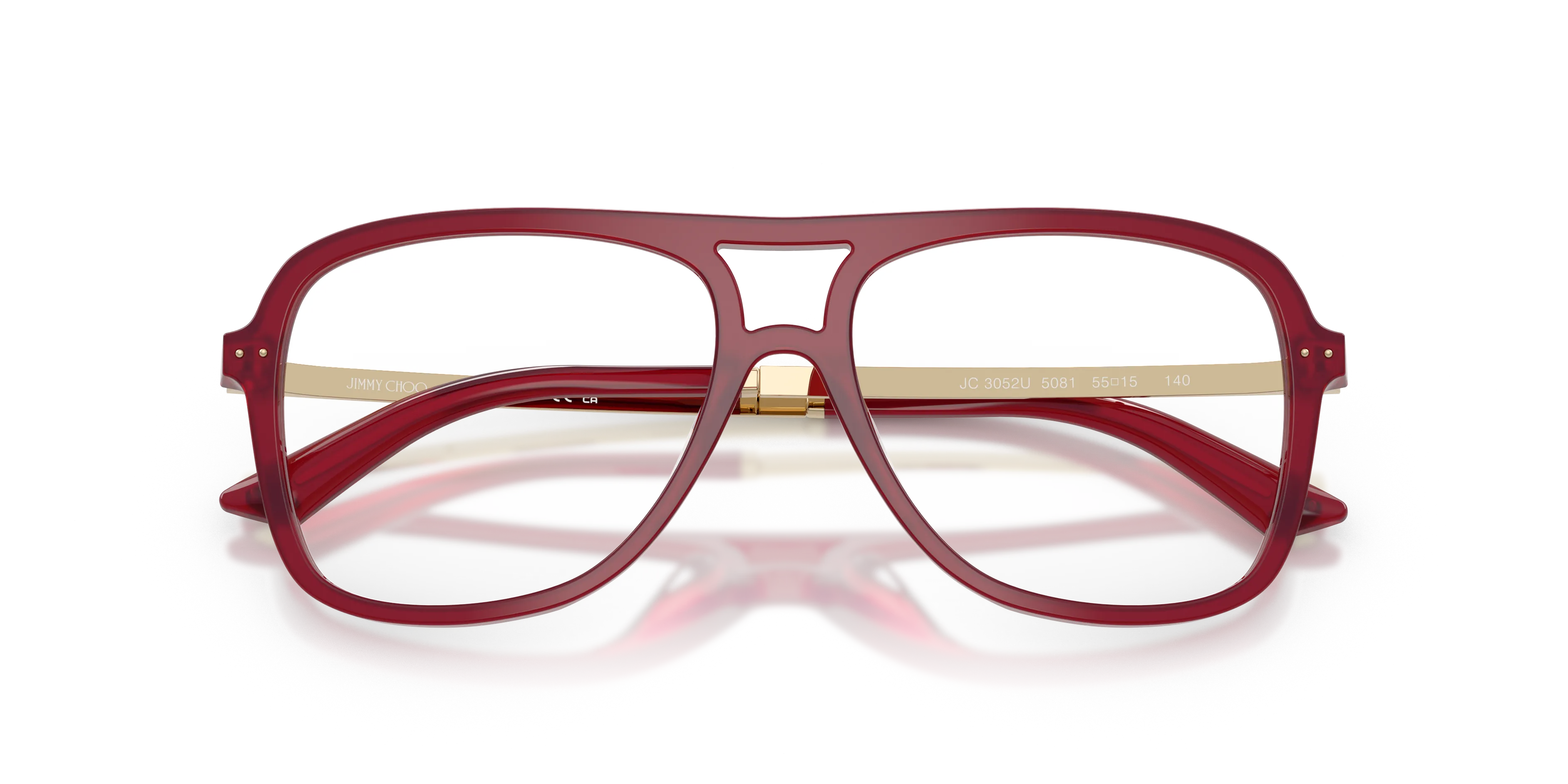 Jimmy Choo JC3052U 5081 Montature da vista Acetato Rosso Pilot Normale - immagine 2