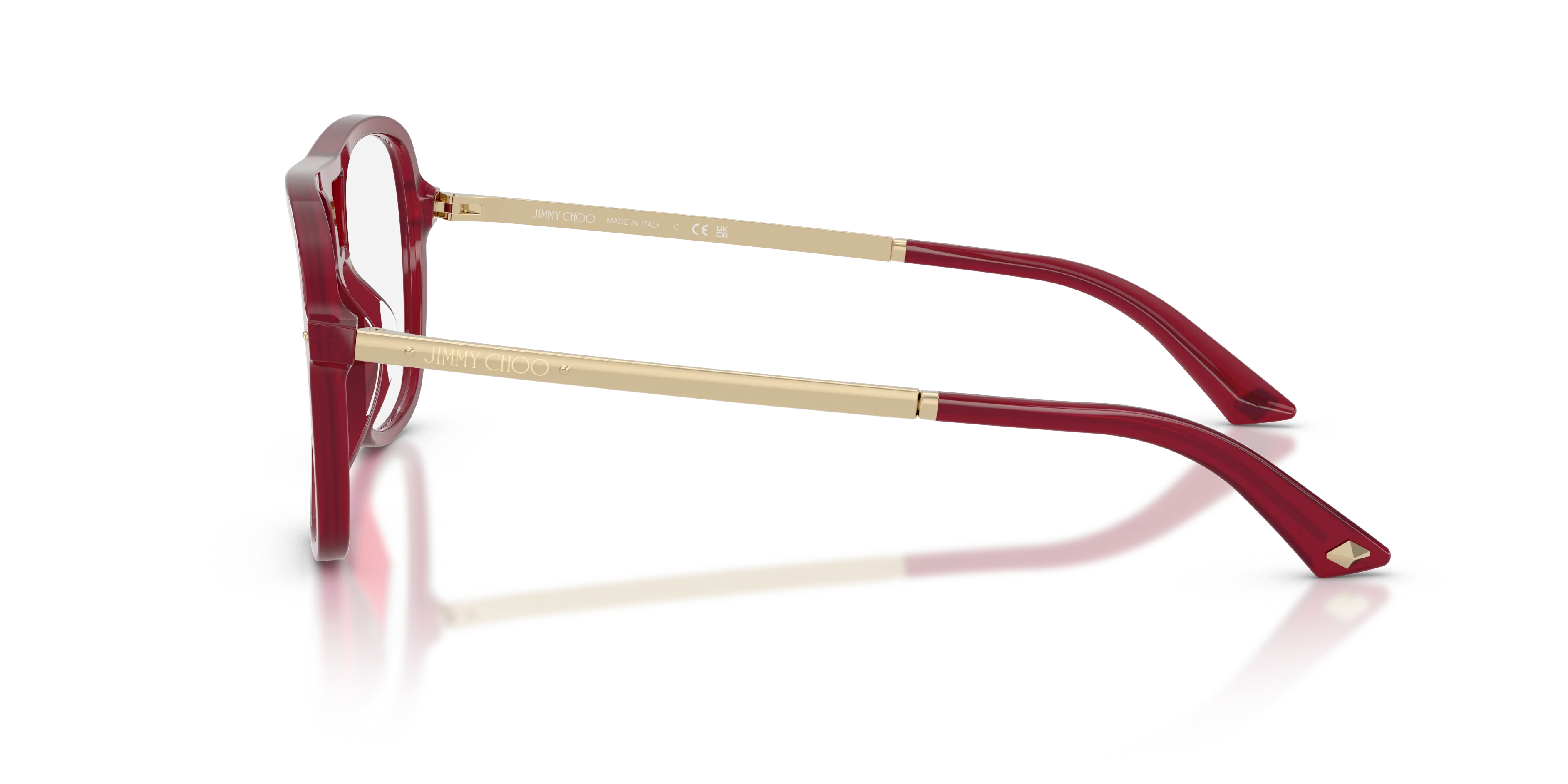 Jimmy Choo JC3052U 5081 Montature da vista Acetato Rosso Pilot Normale - immagine 4