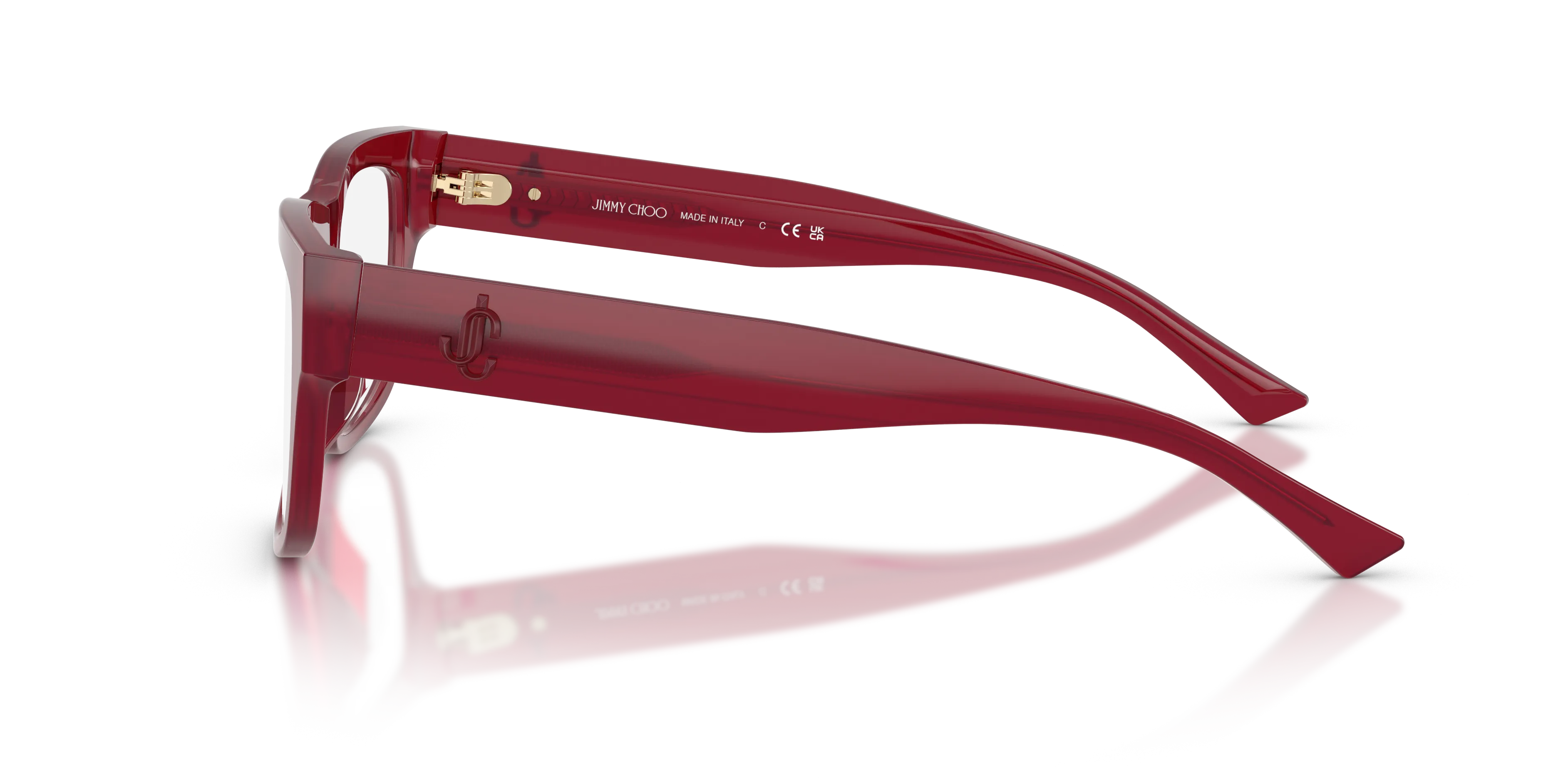 Jimmy Choo JC3049U 5081 Montature da vista Acetato Rosso Pillow Normale - immagine 4