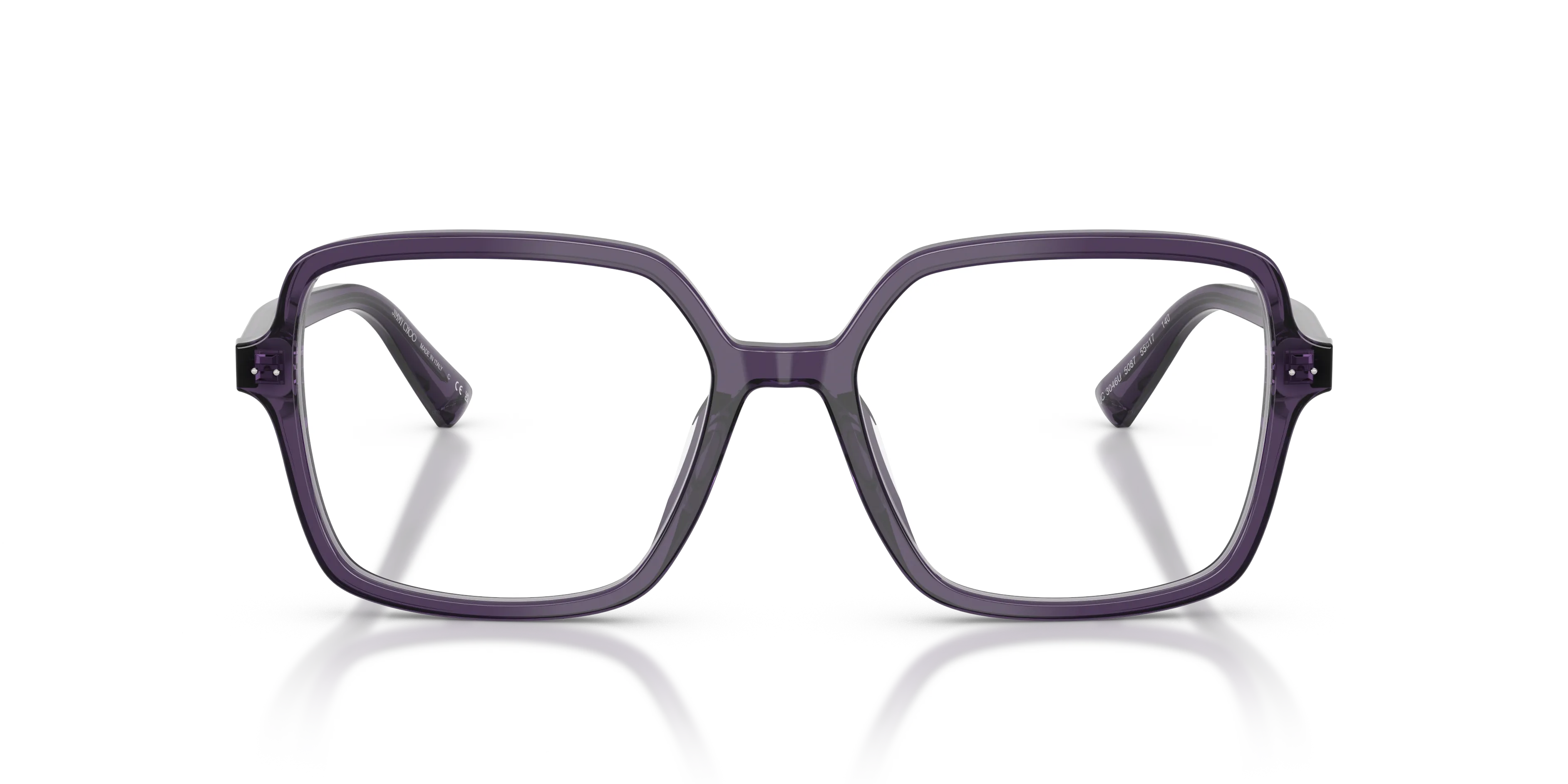 Jimmy Choo JC3046U 5087 Montature da vista Acetato Viola Squadrata Normale - immagine 3