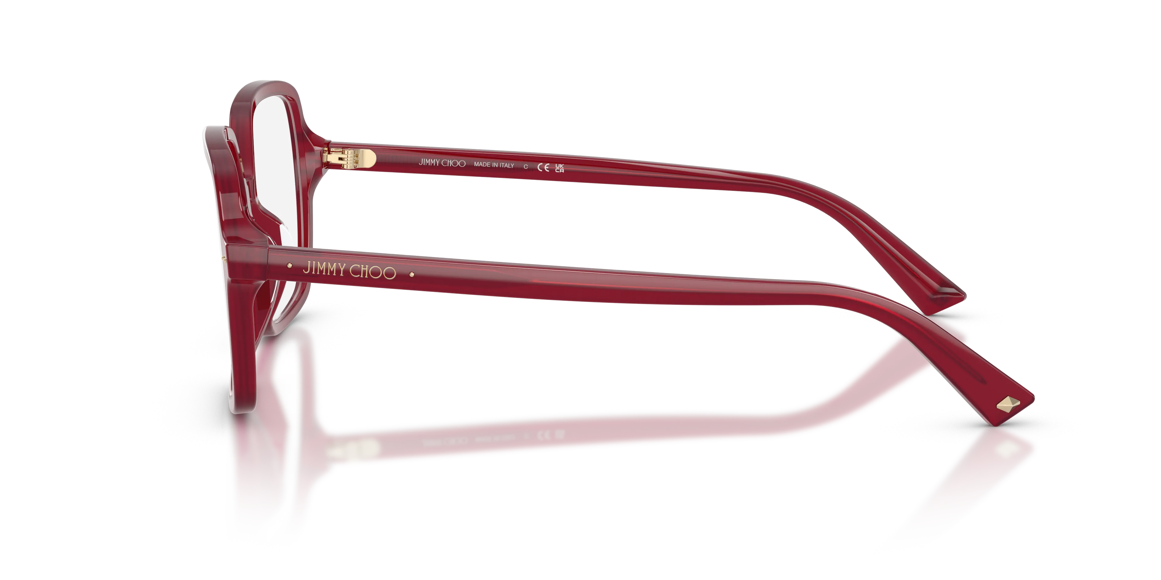Jimmy Choo JC3046U 5081 Montature da vista Acetato Rosso Squadrata Normale - immagine 4
