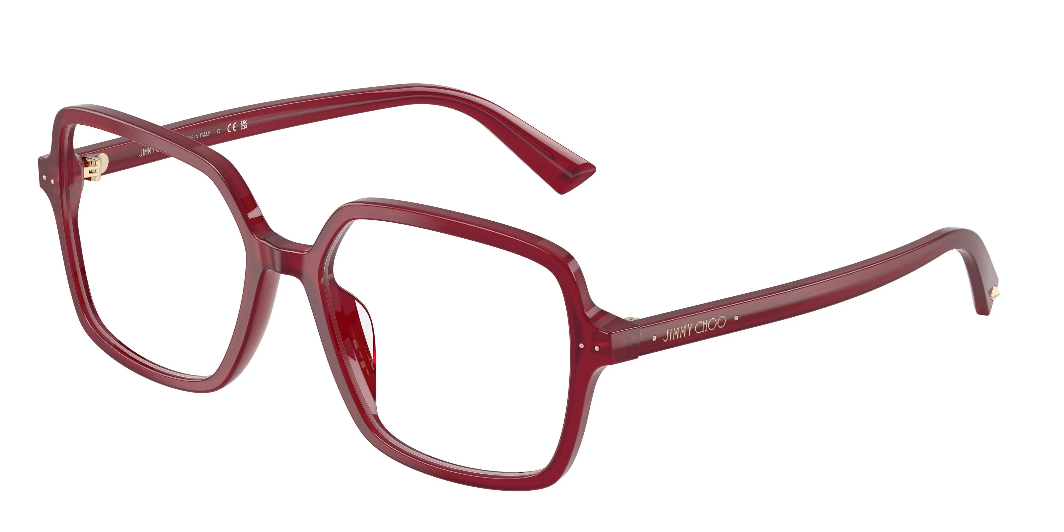 Jimmy Choo JC3046U 5081 Montature da vista Acetato Rosso Squadrata Normale - immagine 1