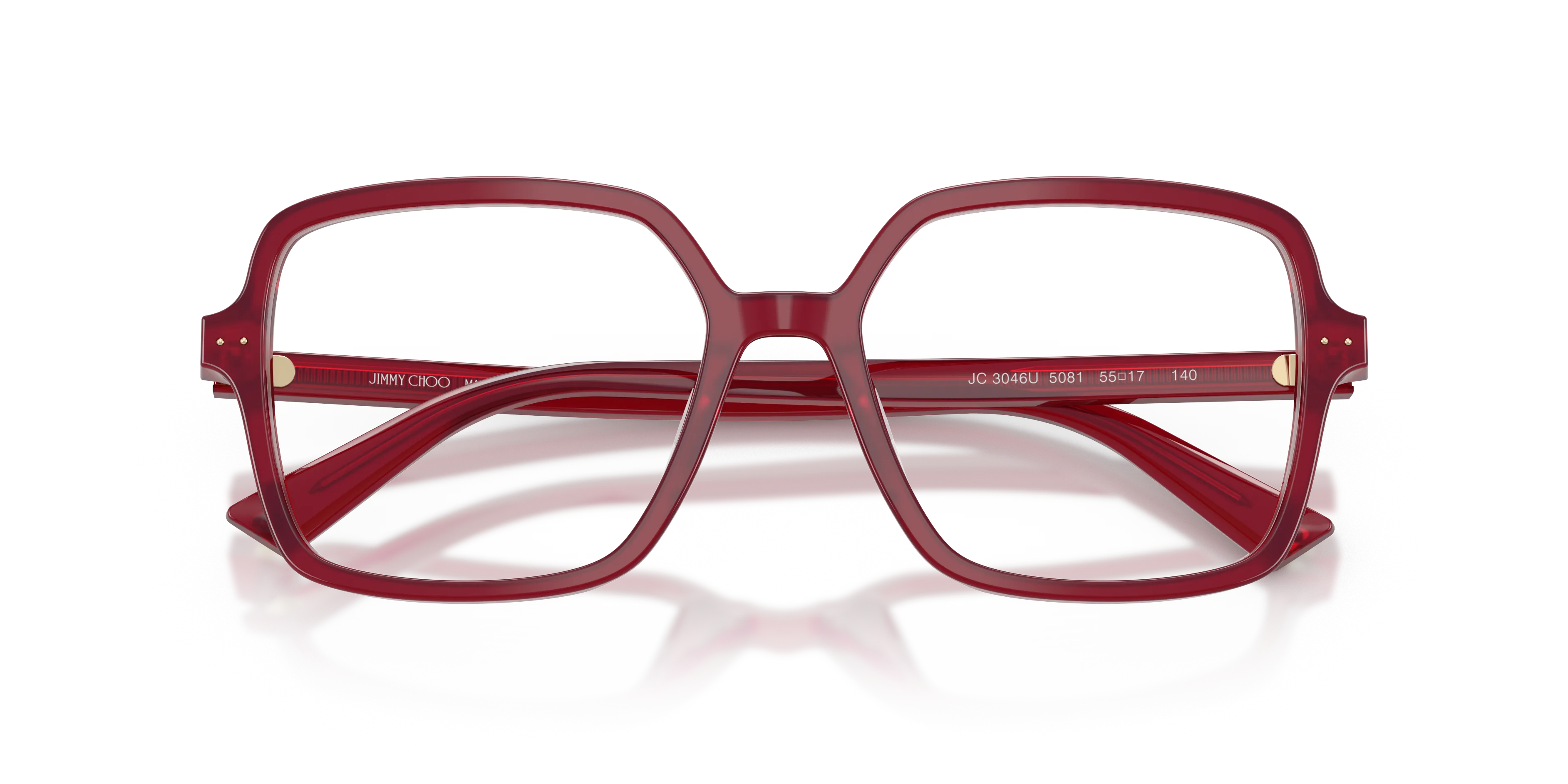 Jimmy Choo JC3046U 5081 Montature da vista Acetato Rosso Squadrata Normale - immagine 2