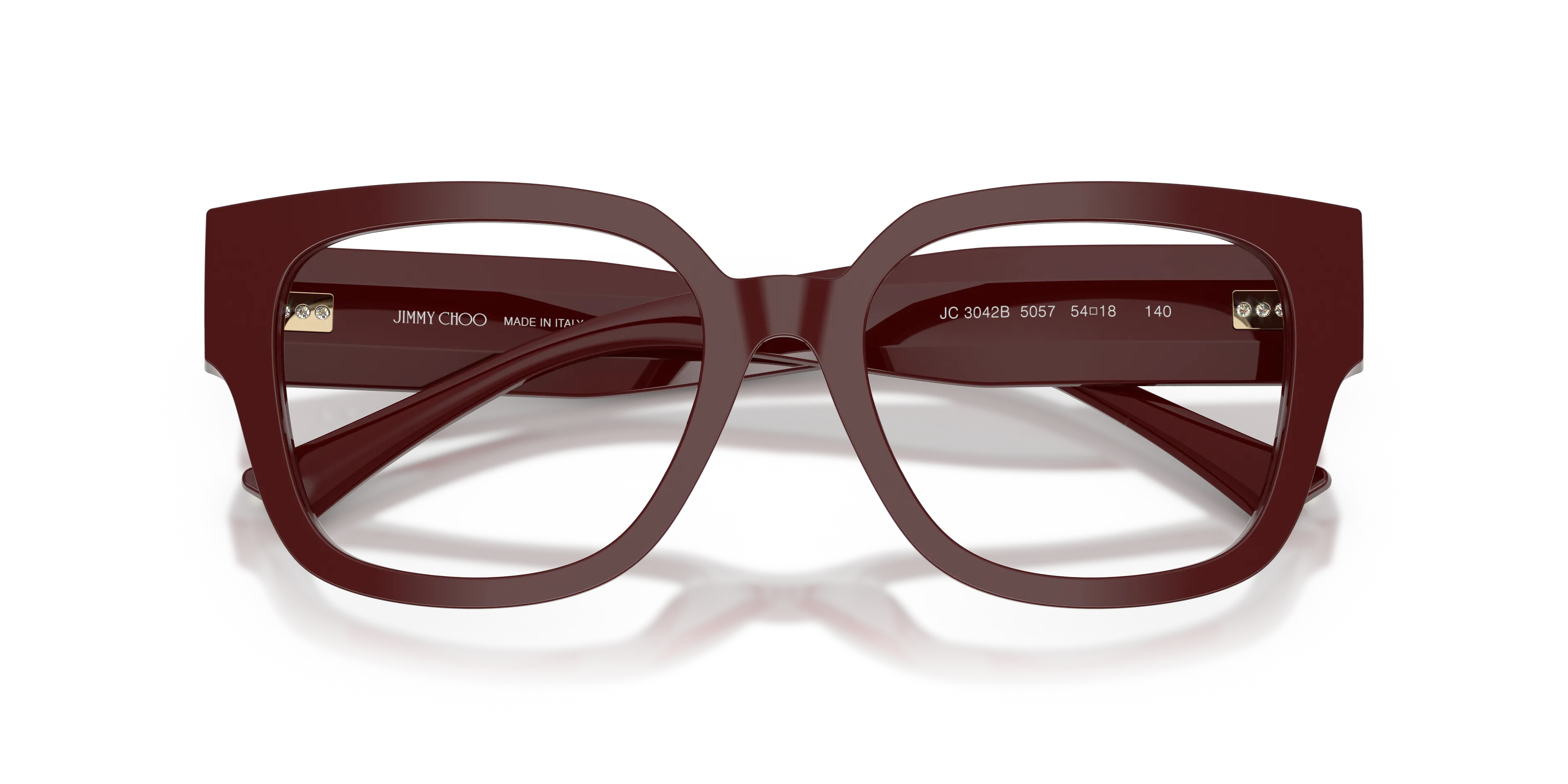Jimmy Choo JC3042B 5057 Montature da vista Acetato Rosso Squadrata Normale - immagine 2