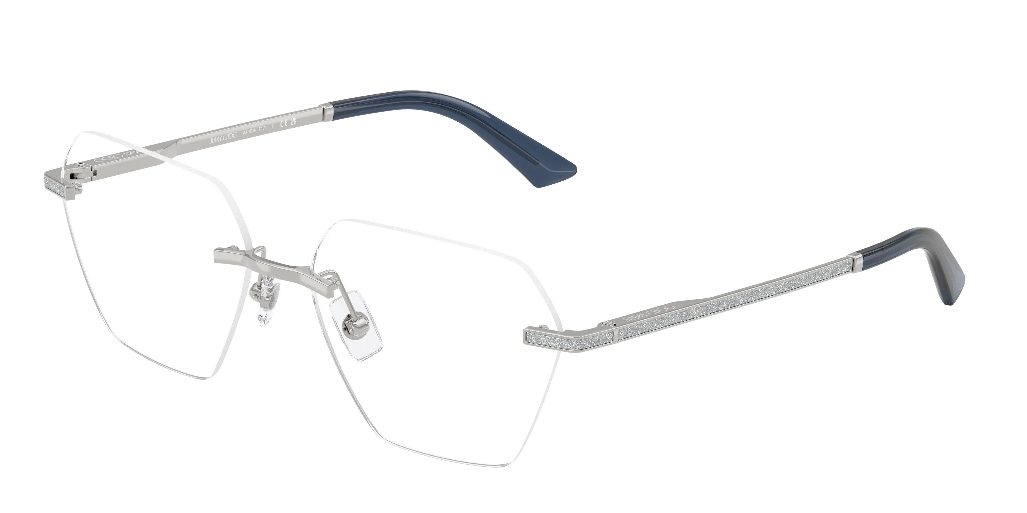 Jimmy Choo JC2016J 3018 Montature da vista Metallo Argento Geometrica Normale - immagine 1