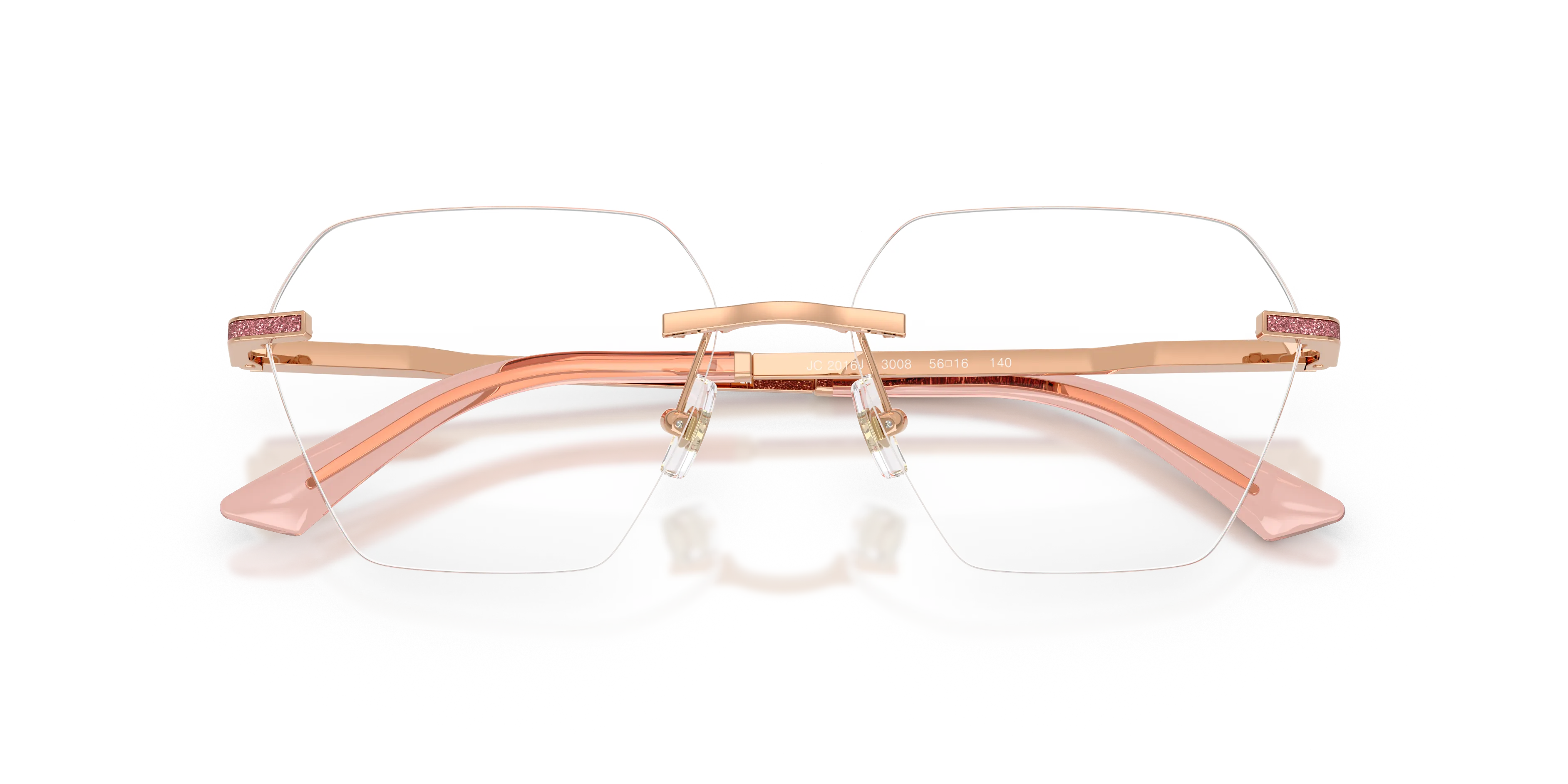 Jimmy Choo JC2016J 3008 Montature da vista Metallo Oro Geometrica Normale - immagine 2