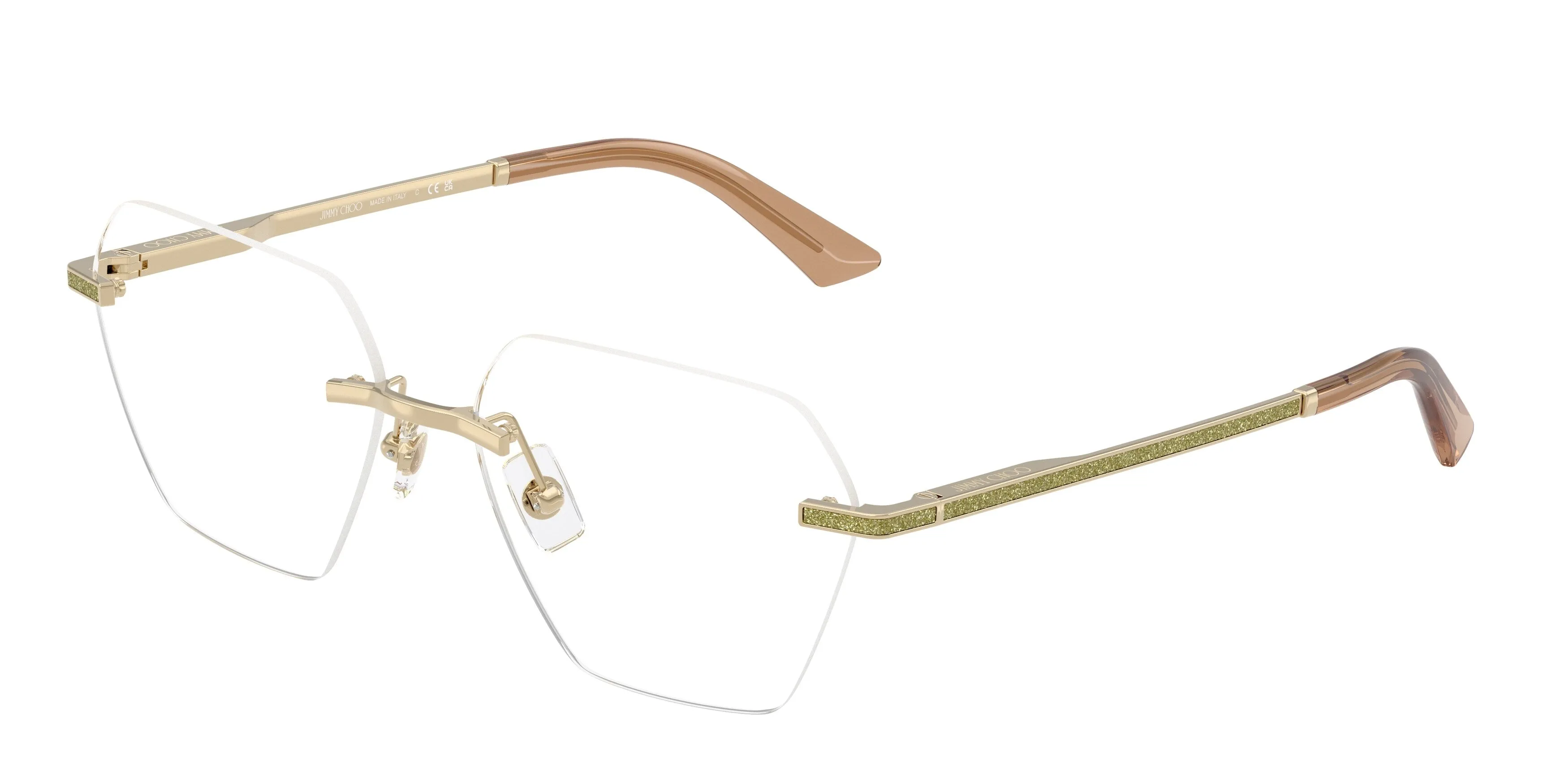 Jimmy Choo JC2016J 3006 Montature da vista Metallo Oro Geometrica Normale - immagine 1