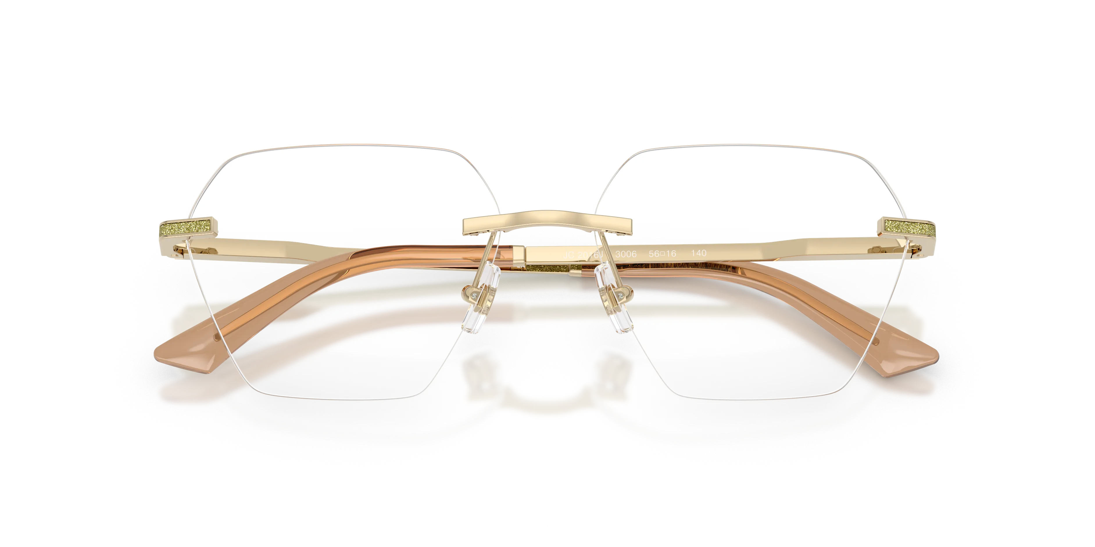 Jimmy Choo JC2016J 3006 Montature da vista Metallo Oro Geometrica Normale - immagine 2