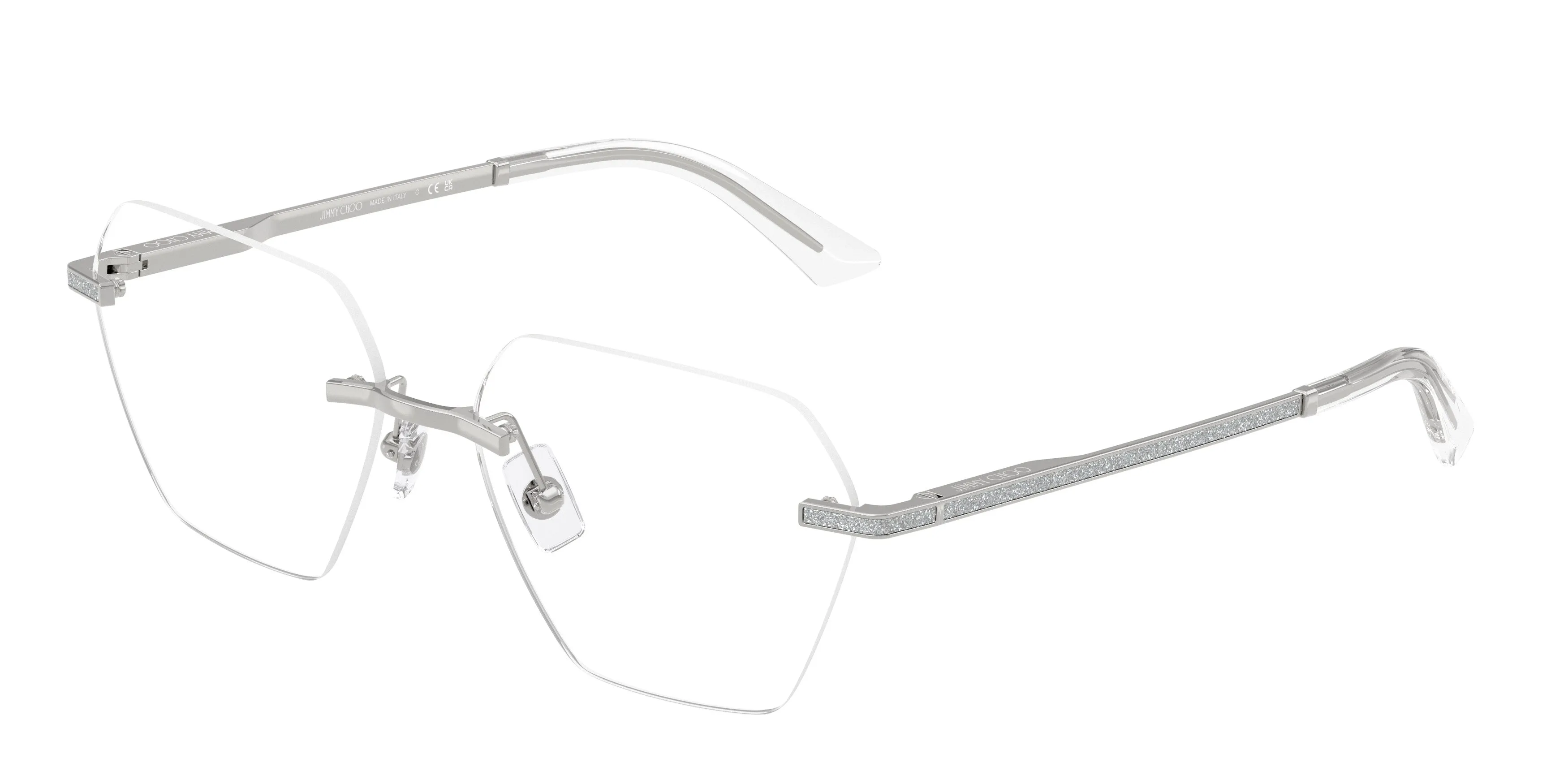 Jimmy Choo JC2016J 3002 Montature da vista Metallo Argento Geometrica Normale - immagine 1