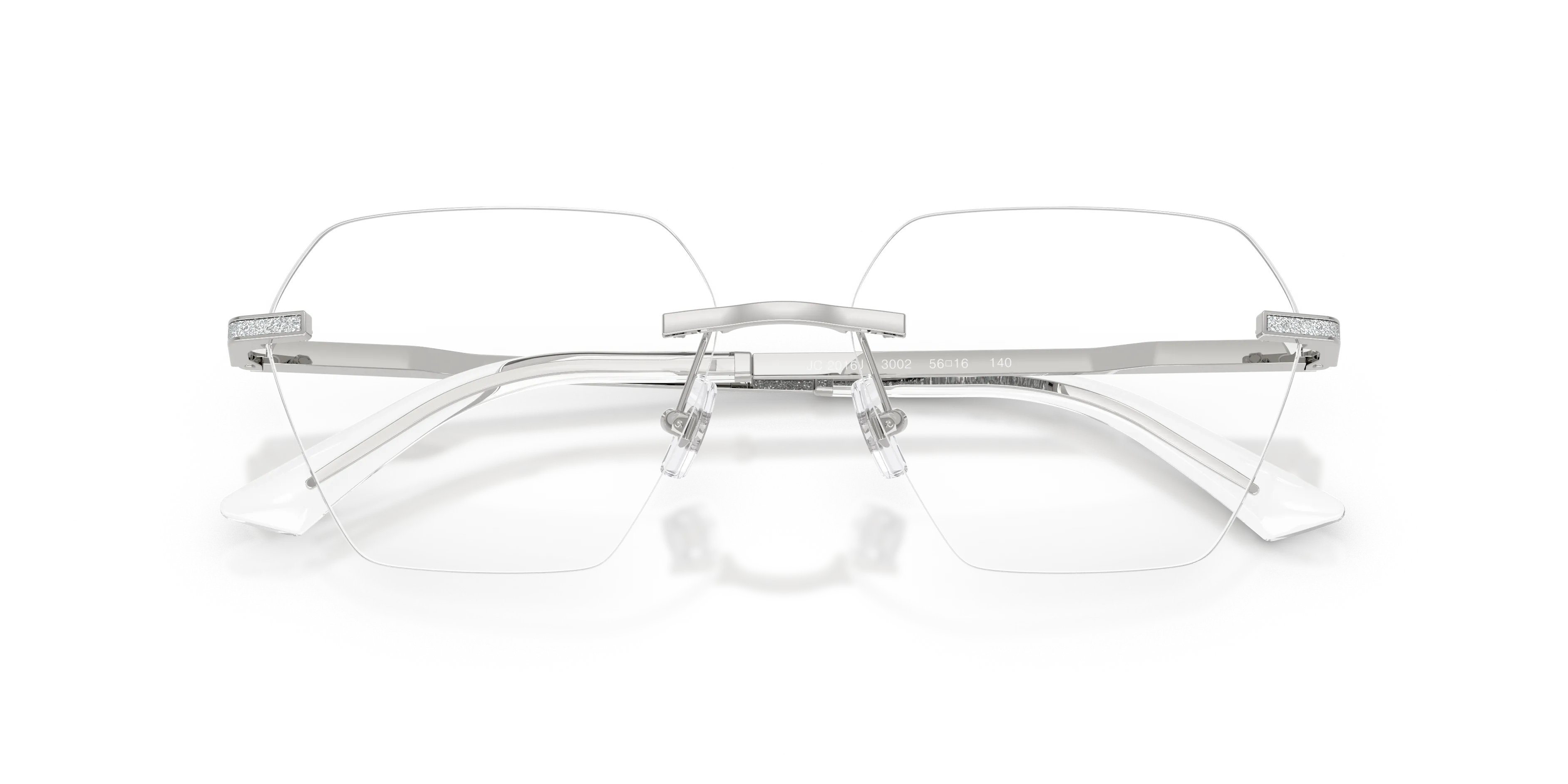 Jimmy Choo JC2016J 3002 Montature da vista Metallo Argento Geometrica Normale - immagine 2