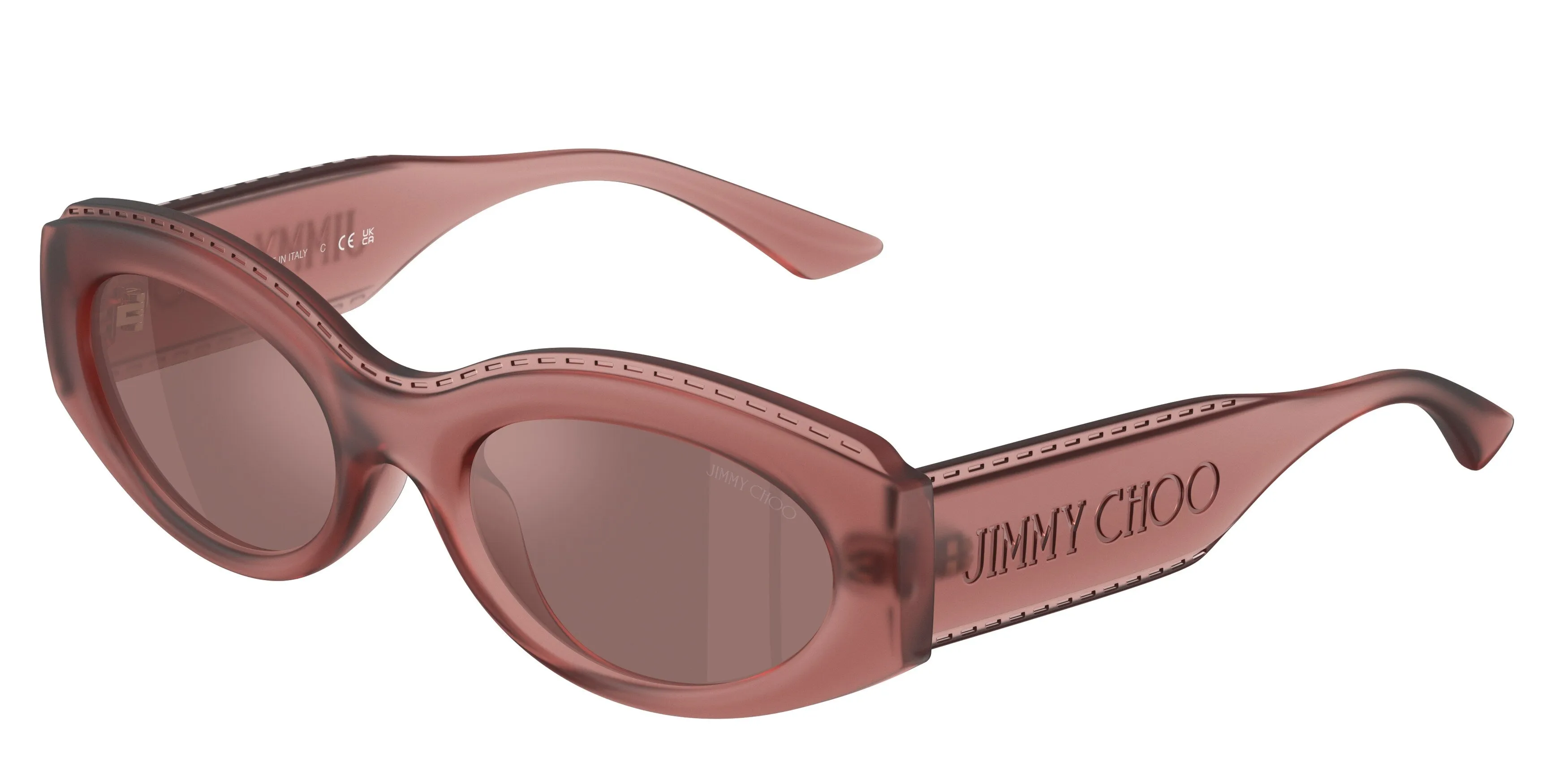 Jimmy Choo JC6002U 50946G Occhiali da sole Iniettato Rosa Marrone Rotonda Normale - immagine 1