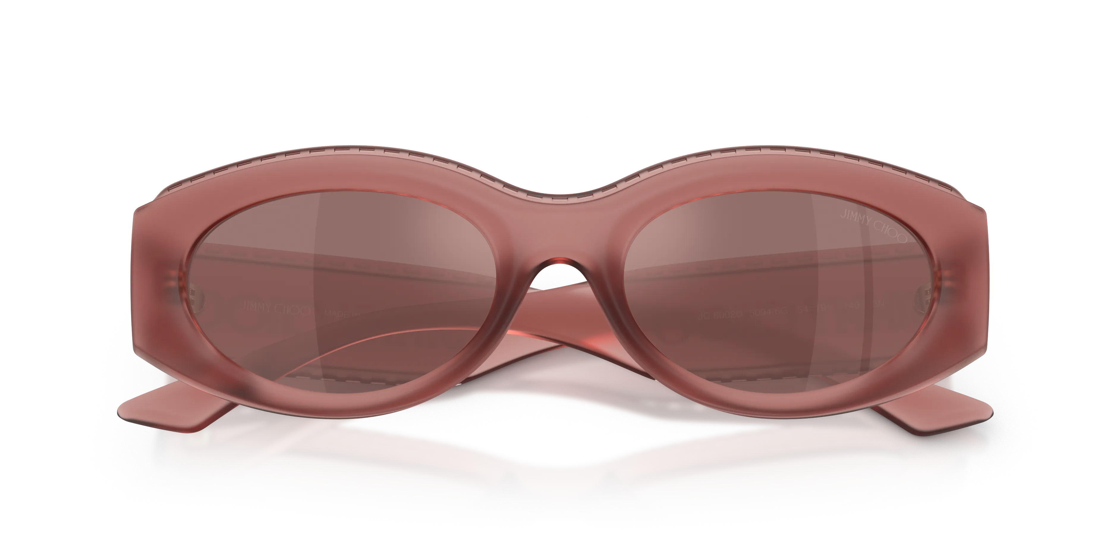 Jimmy Choo JC6002U 50946G Occhiali da sole Iniettato Rosa Marrone Rotonda Normale - immagine 2