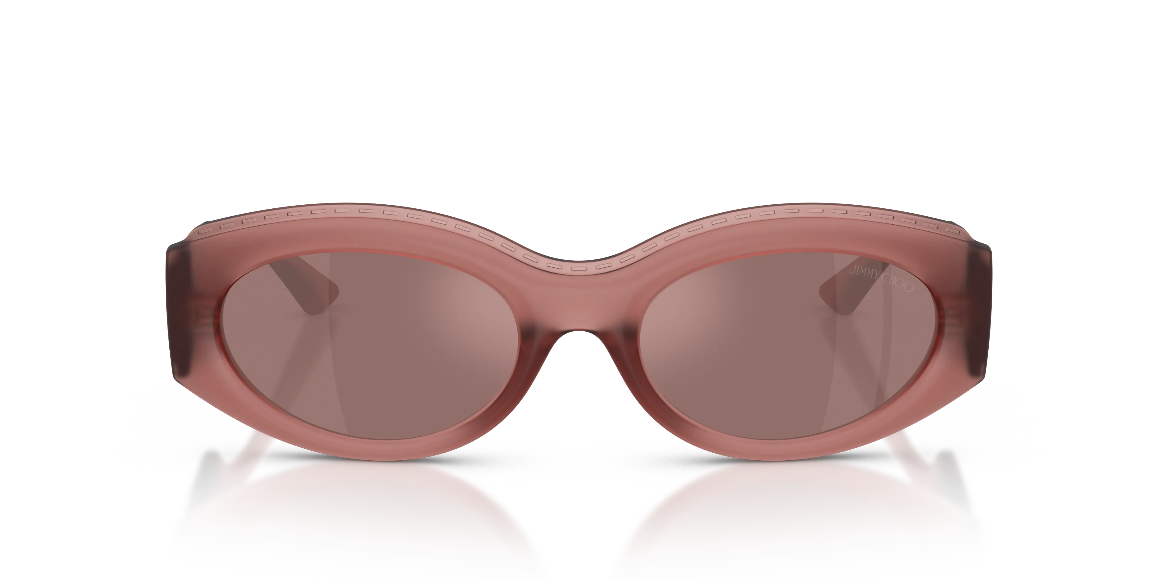 Jimmy Choo JC6002U 50946G Occhiali da sole Iniettato Rosa Marrone Rotonda Normale - immagine 3