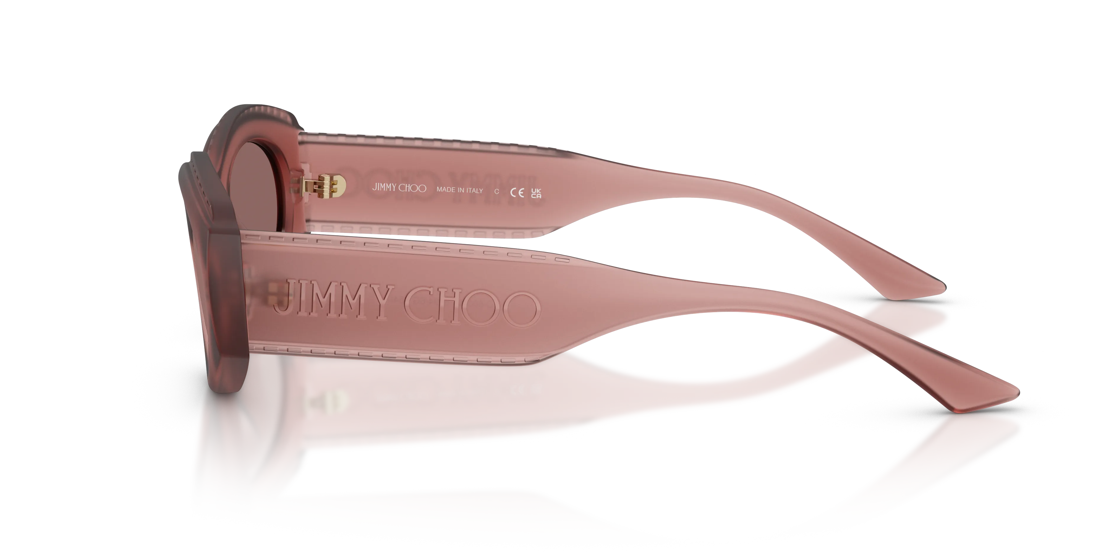 Jimmy Choo JC6002U 50946G Occhiali da sole Iniettato Rosa Marrone Rotonda Normale - immagine 4